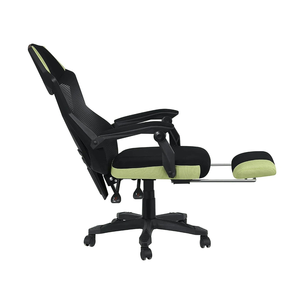 Scaun gaming JORIK NEW, negru/verde, plasa/plastic, 60x65x108/118 cm