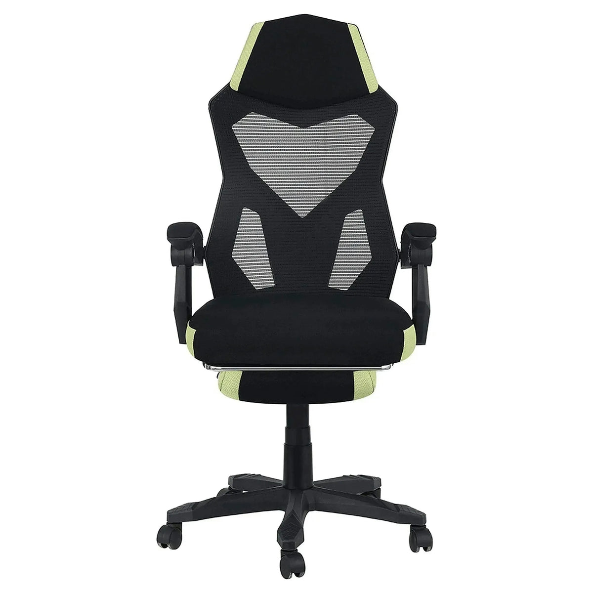 Scaun gaming JORIK NEW, negru/verde, plasa/plastic, 60x65x108/118 cm
