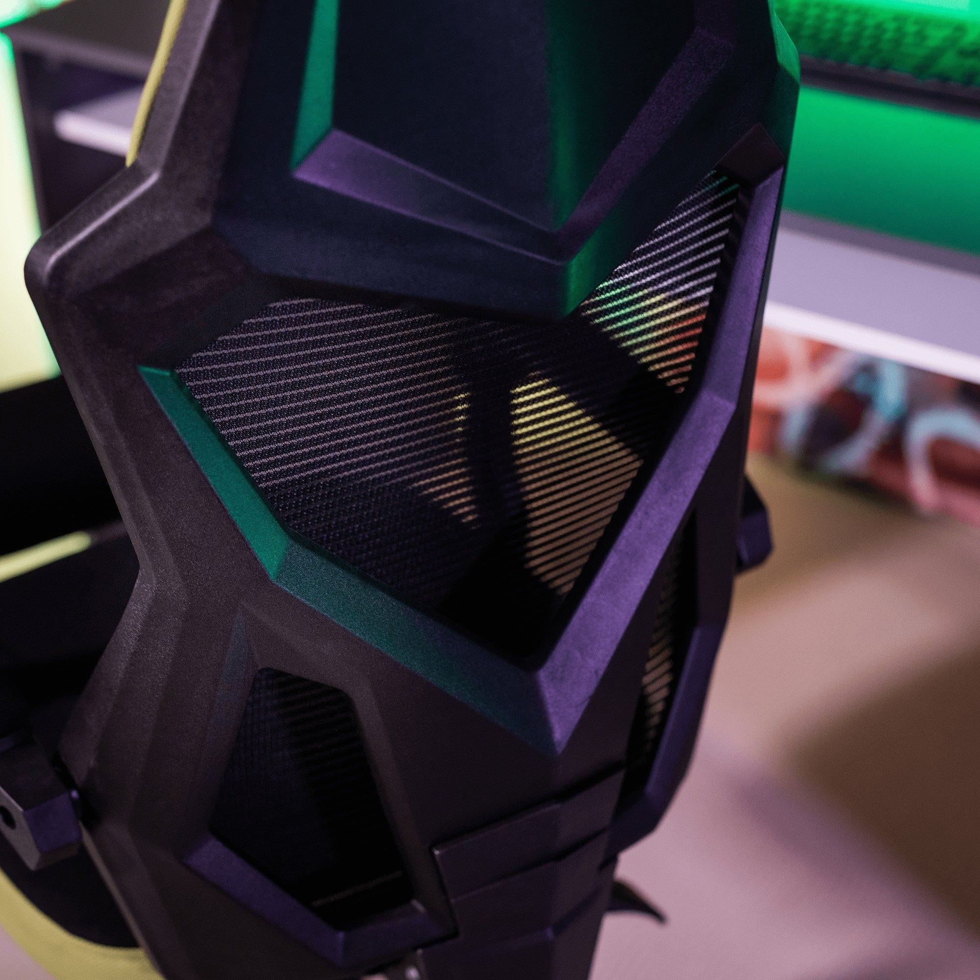 Scaun gaming JORIK NEW, negru/verde, plasa/plastic, 60x65x108/118 cm