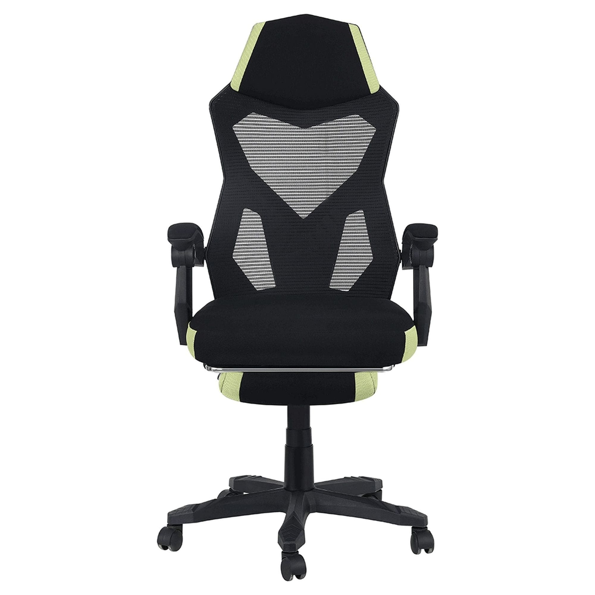 Scaun gaming JORIK NEW, negru/verde, plasa/plastic, 60x65x108/118 cm