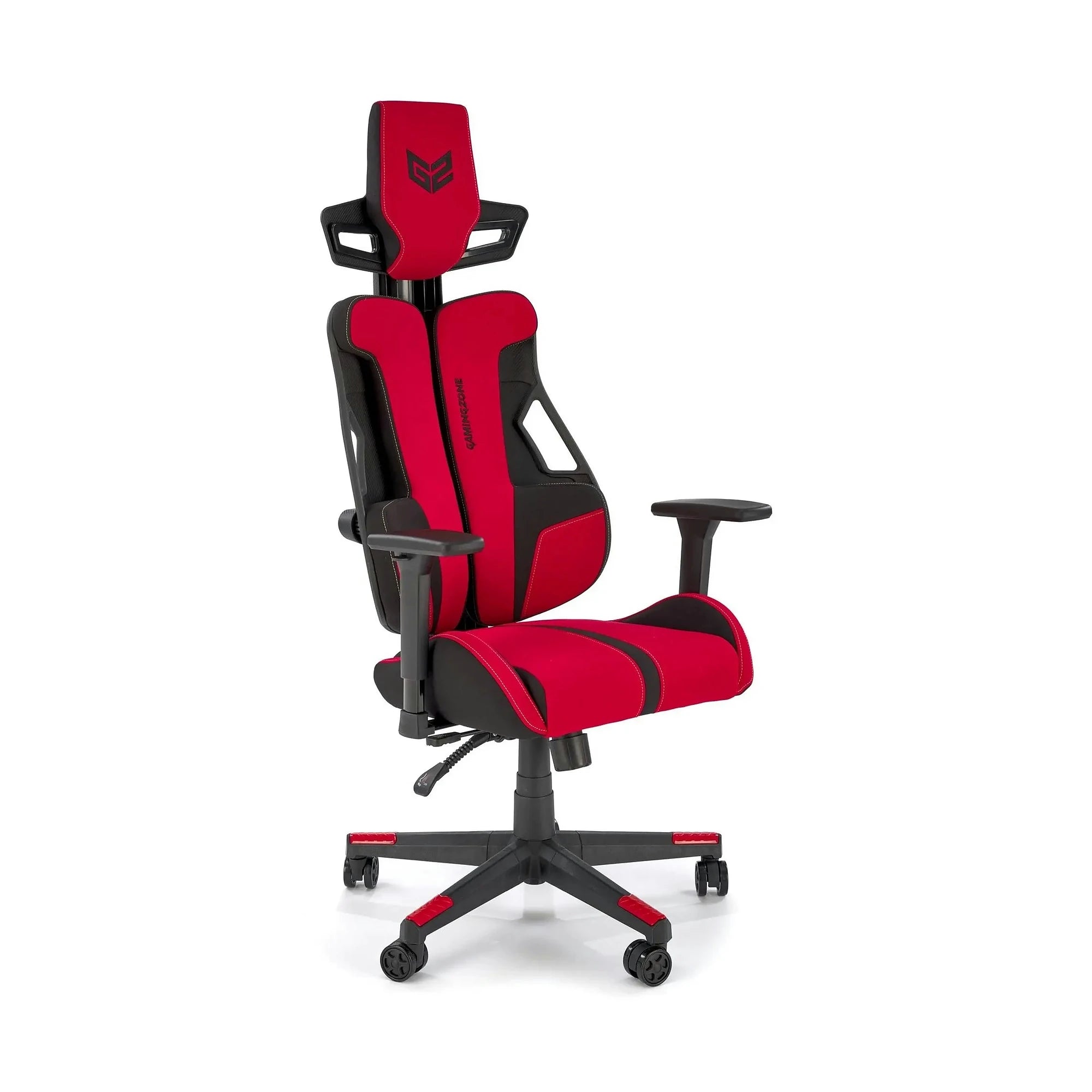 Scaun gaming NITRO 2, rosu/negru, material textil, 66x68x130/137 cm