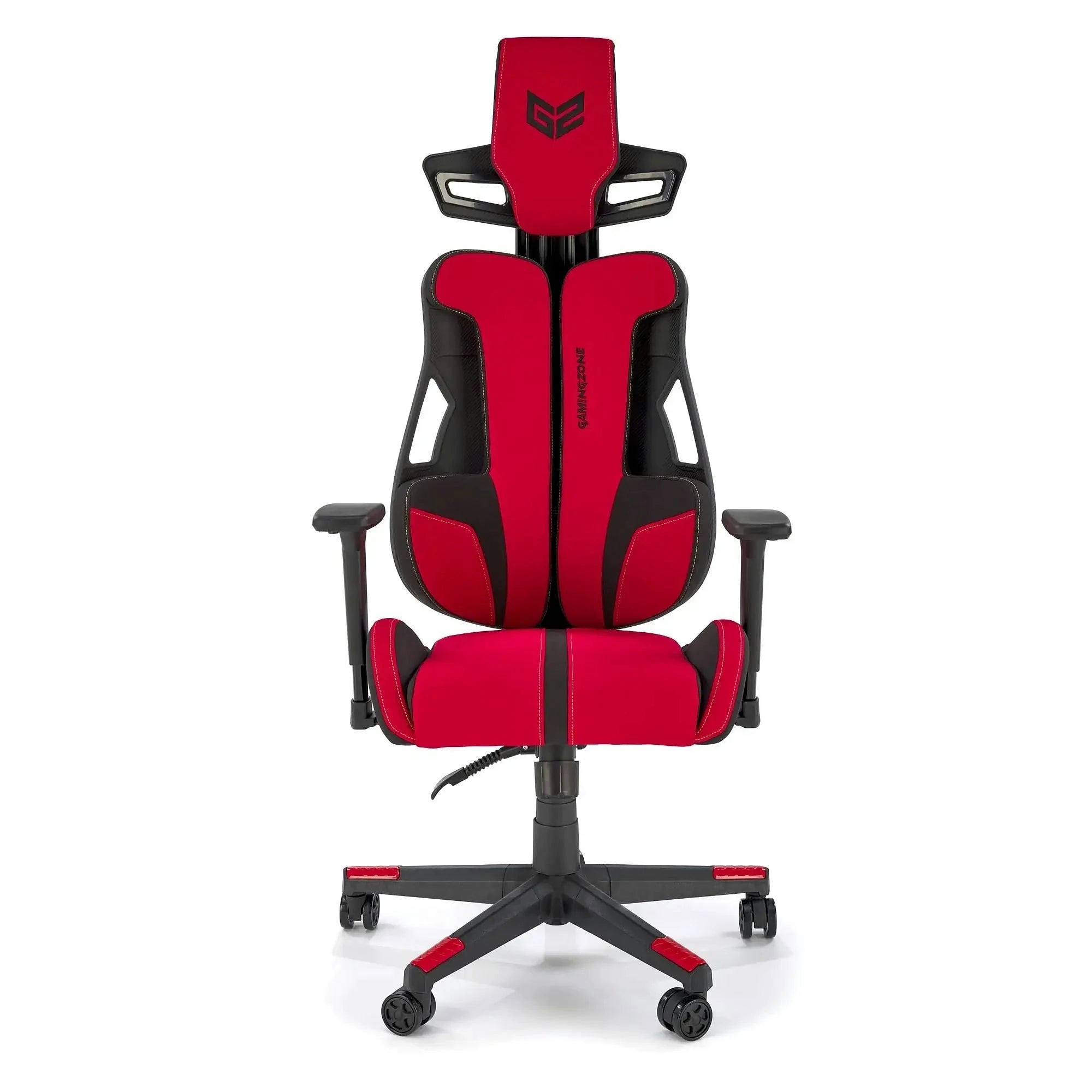 Scaun gaming NITRO 2, rosu/negru, material textil, 66x68x130/137 cm