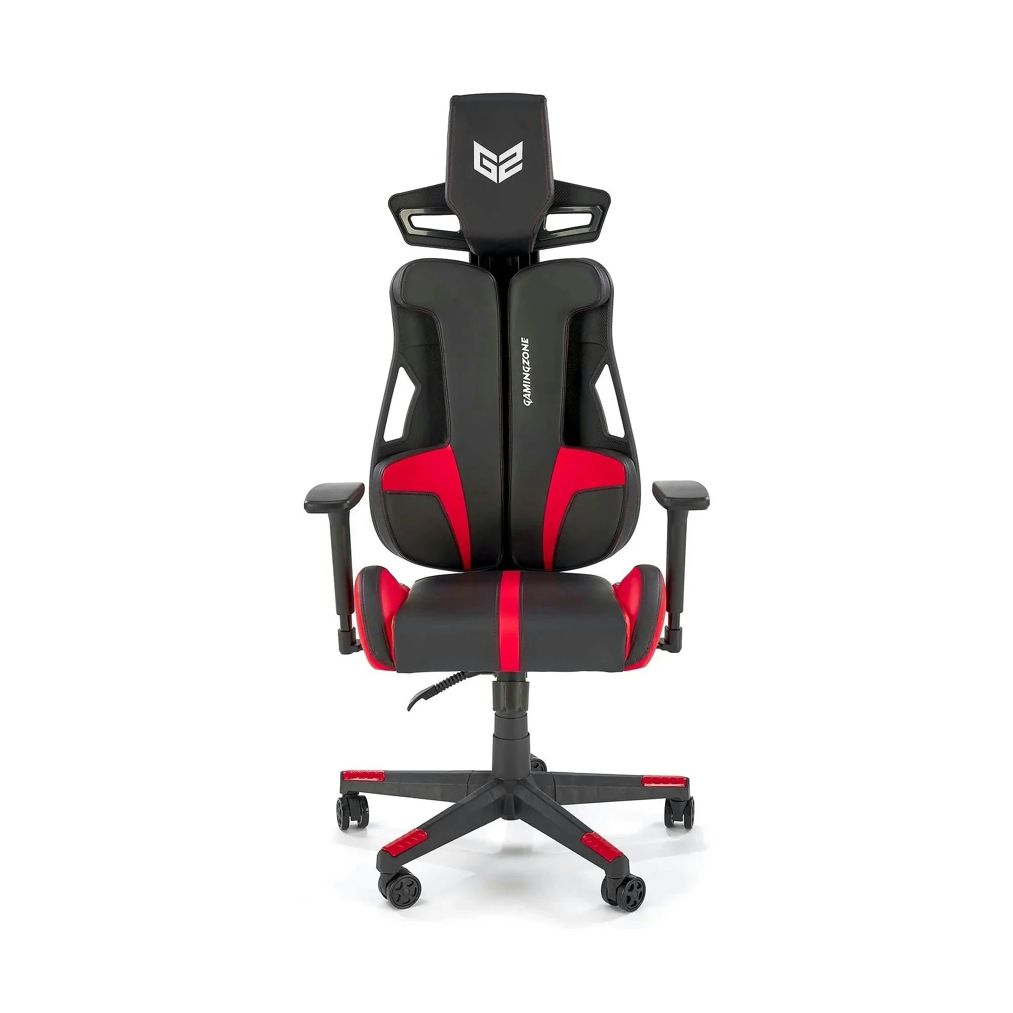 Scaun gaming NITRO, negru/rosu, piele ecologica/material textil, 66x68x130/137 cm