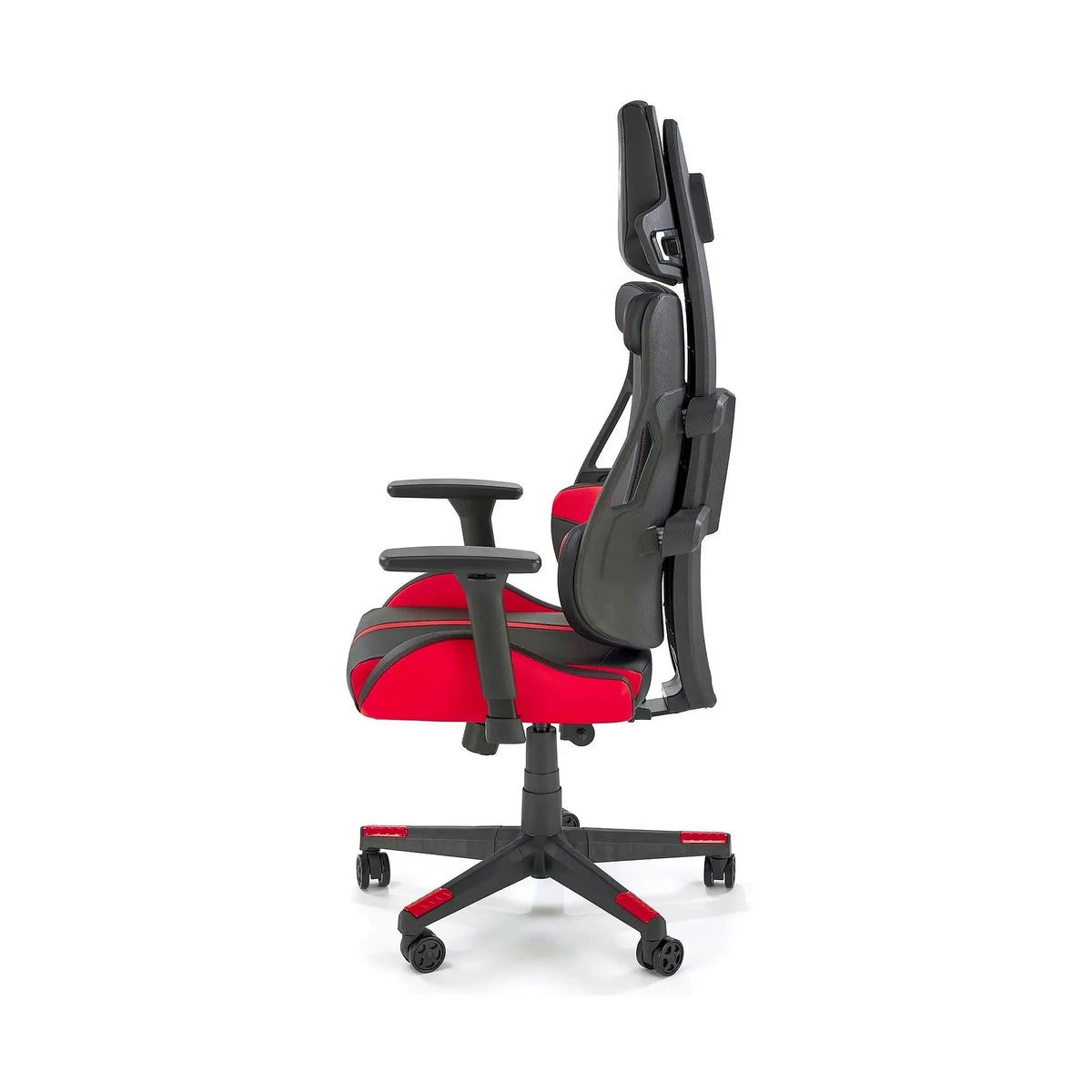 Scaun gaming NITRO, negru/rosu, piele ecologica/material textil, 66x68x130/137 cm