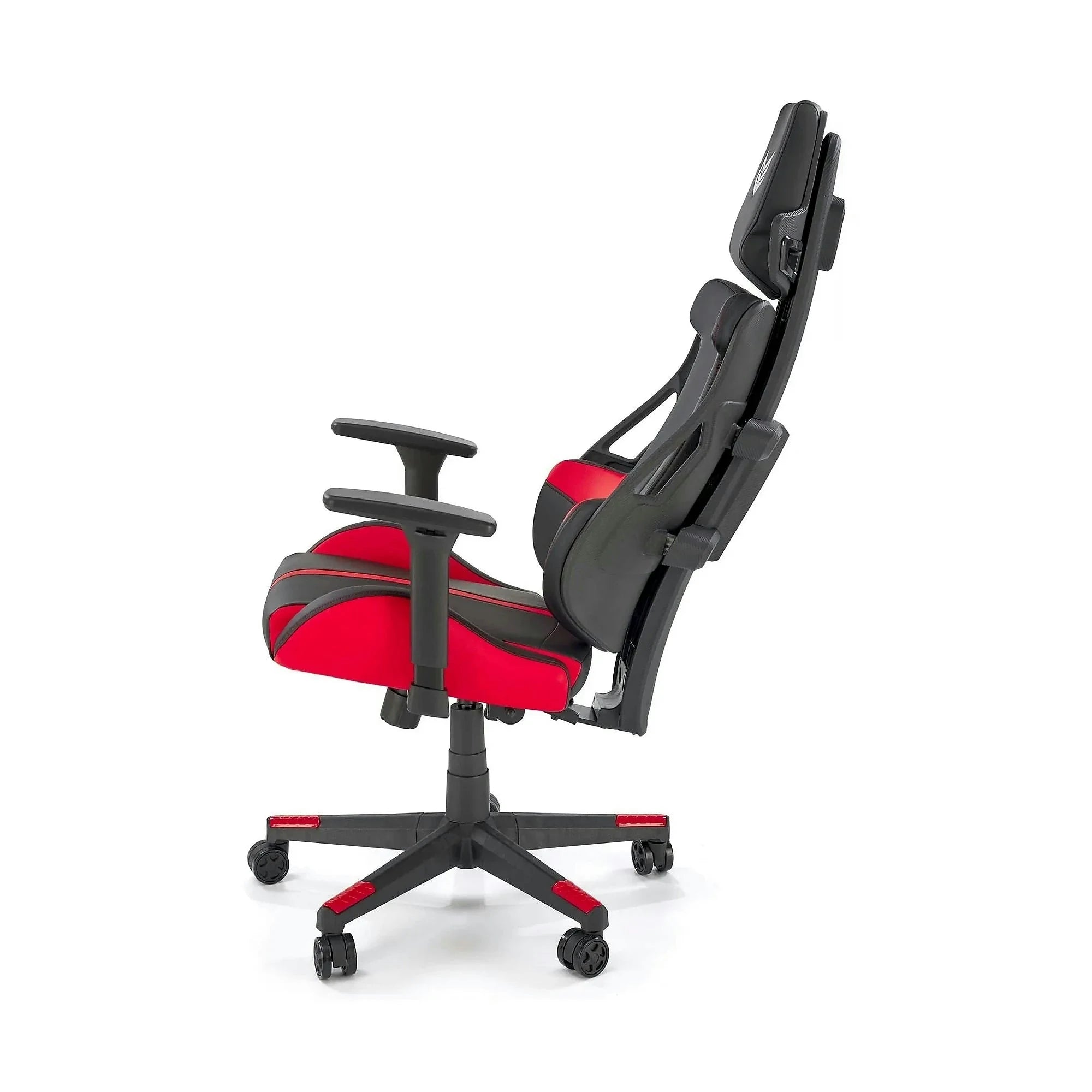 Scaun gaming NITRO, negru/rosu, piele ecologica/material textil, 66x68x130/137 cm