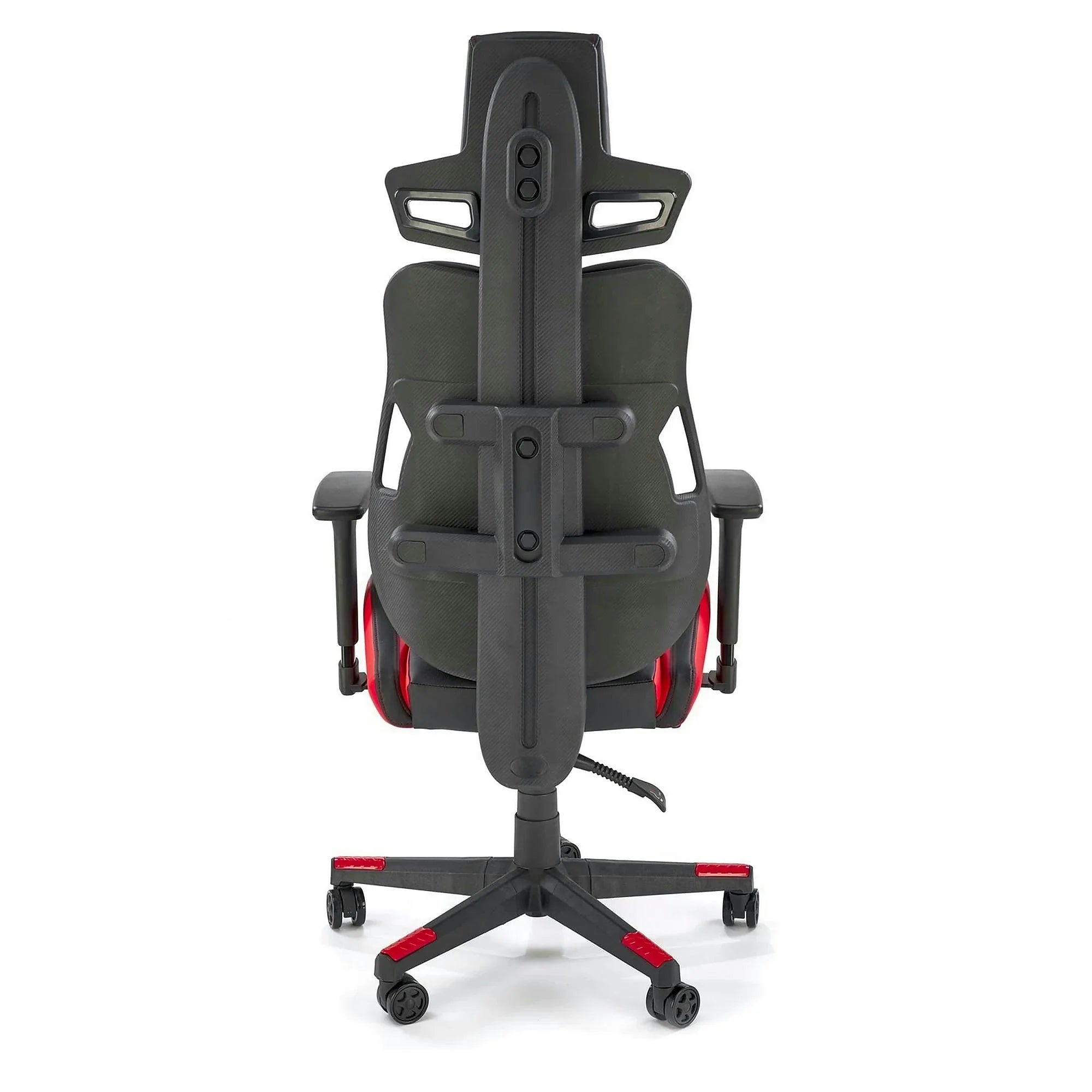 Scaun gaming NITRO, negru/rosu, piele ecologica/material textil, 66x68x130/137 cm