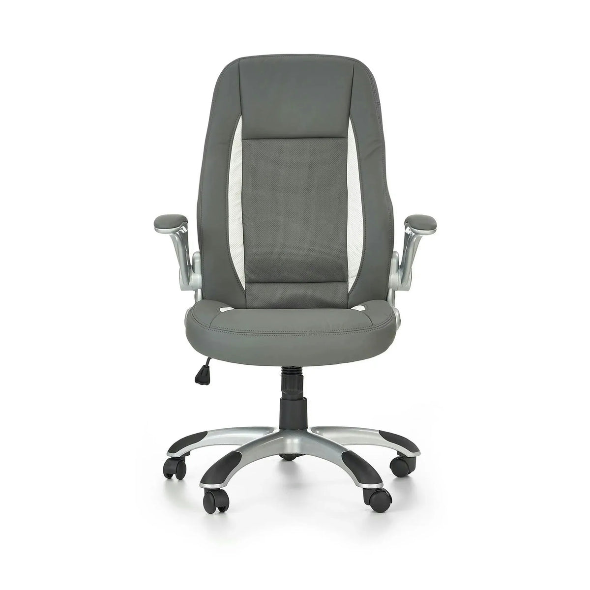 Scaun gaming SATURN, gri, piele ecologica perforata, 67x65x112/120 cm