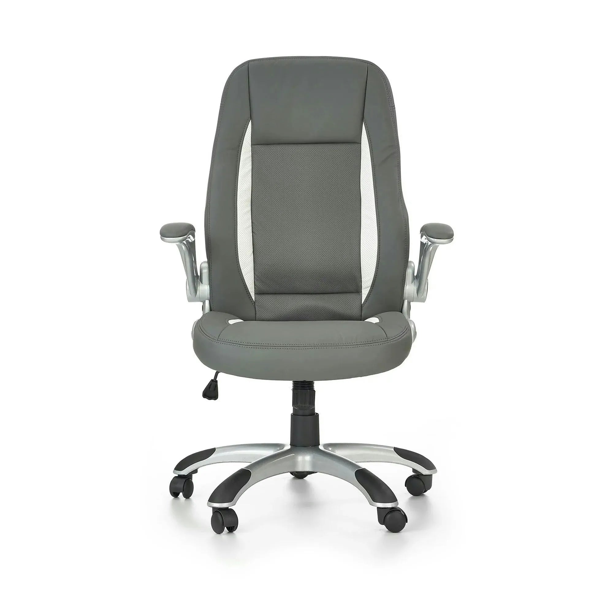 Scaun gaming SATURN, gri, piele ecologica perforata, 67x65x112/120 cm
