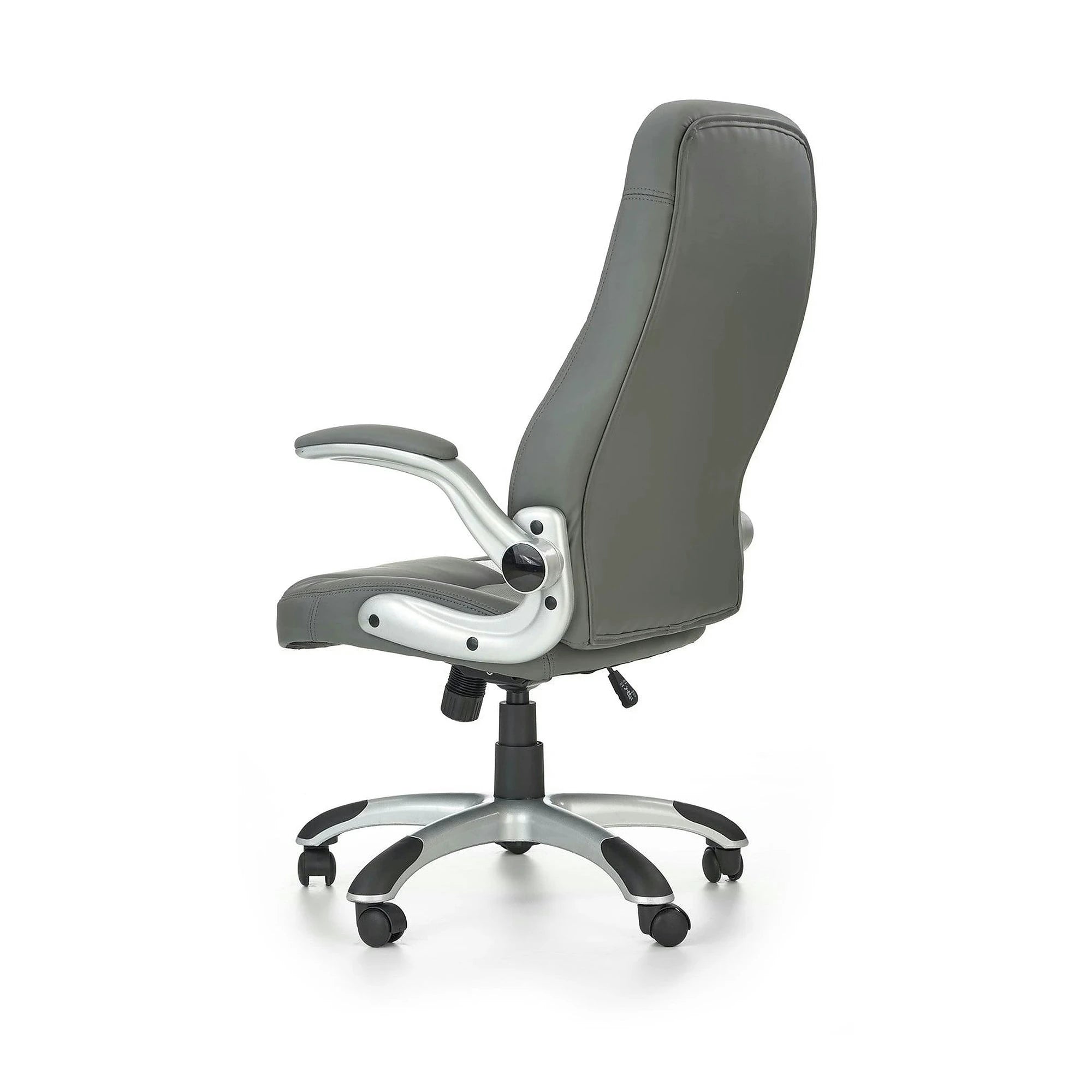 Scaun gaming SATURN, gri, piele ecologica perforata, 67x65x112/120 cm
