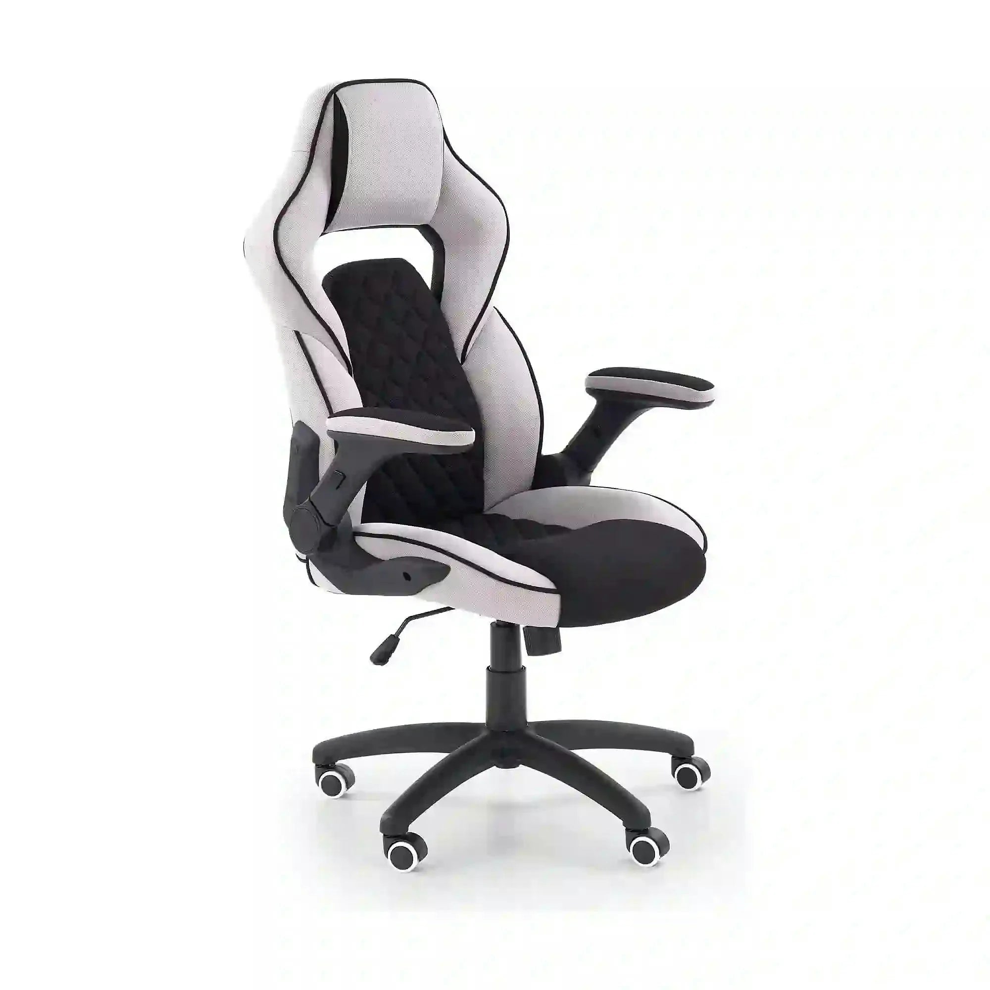 Scaun gaming SONIC, negru/gri, stofa, 69x70x115/124 cm