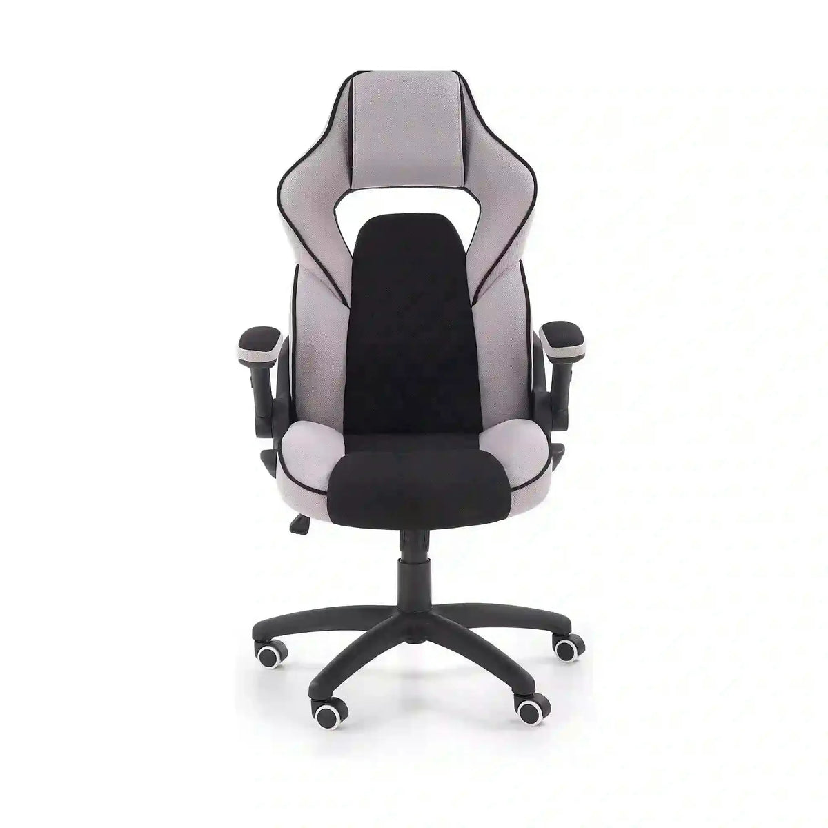 Scaun gaming SONIC, negru/gri, stofa, 69x70x115/124 cm