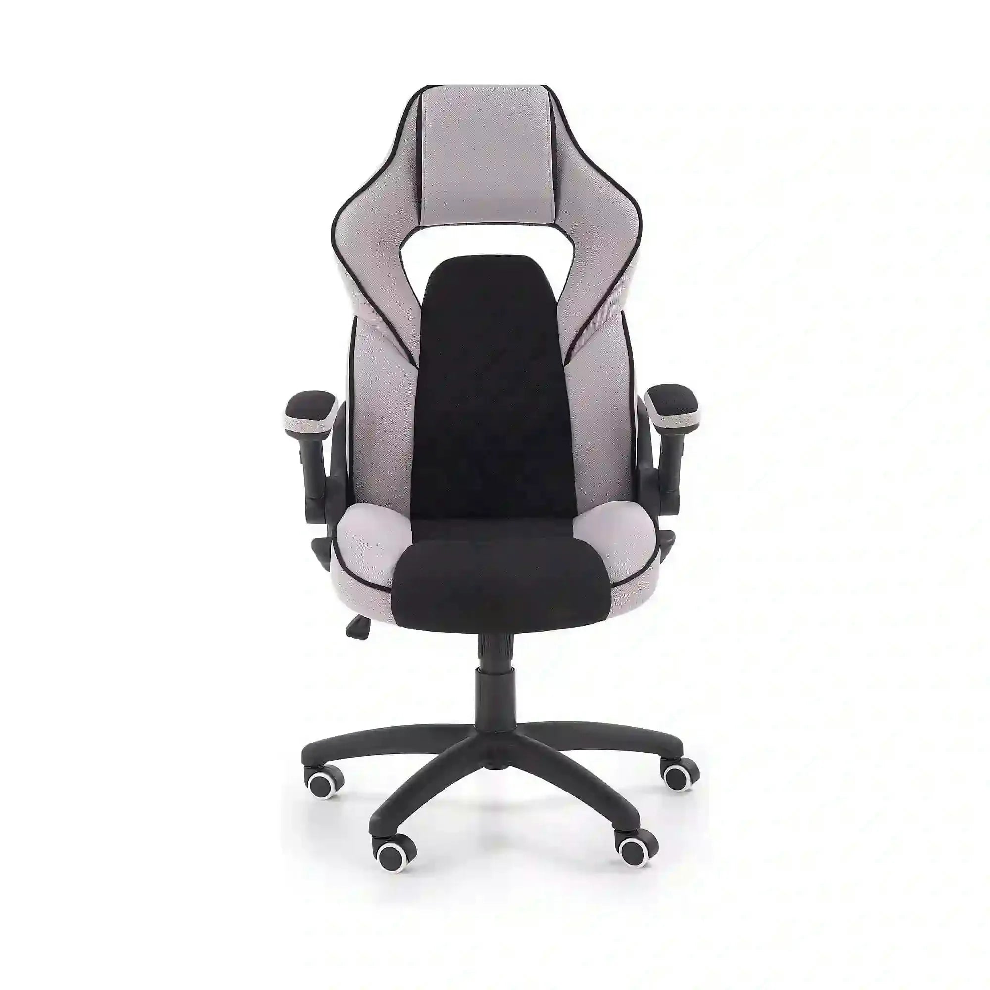 Scaun gaming SONIC, negru/gri, stofa, 69x70x115/124 cm
