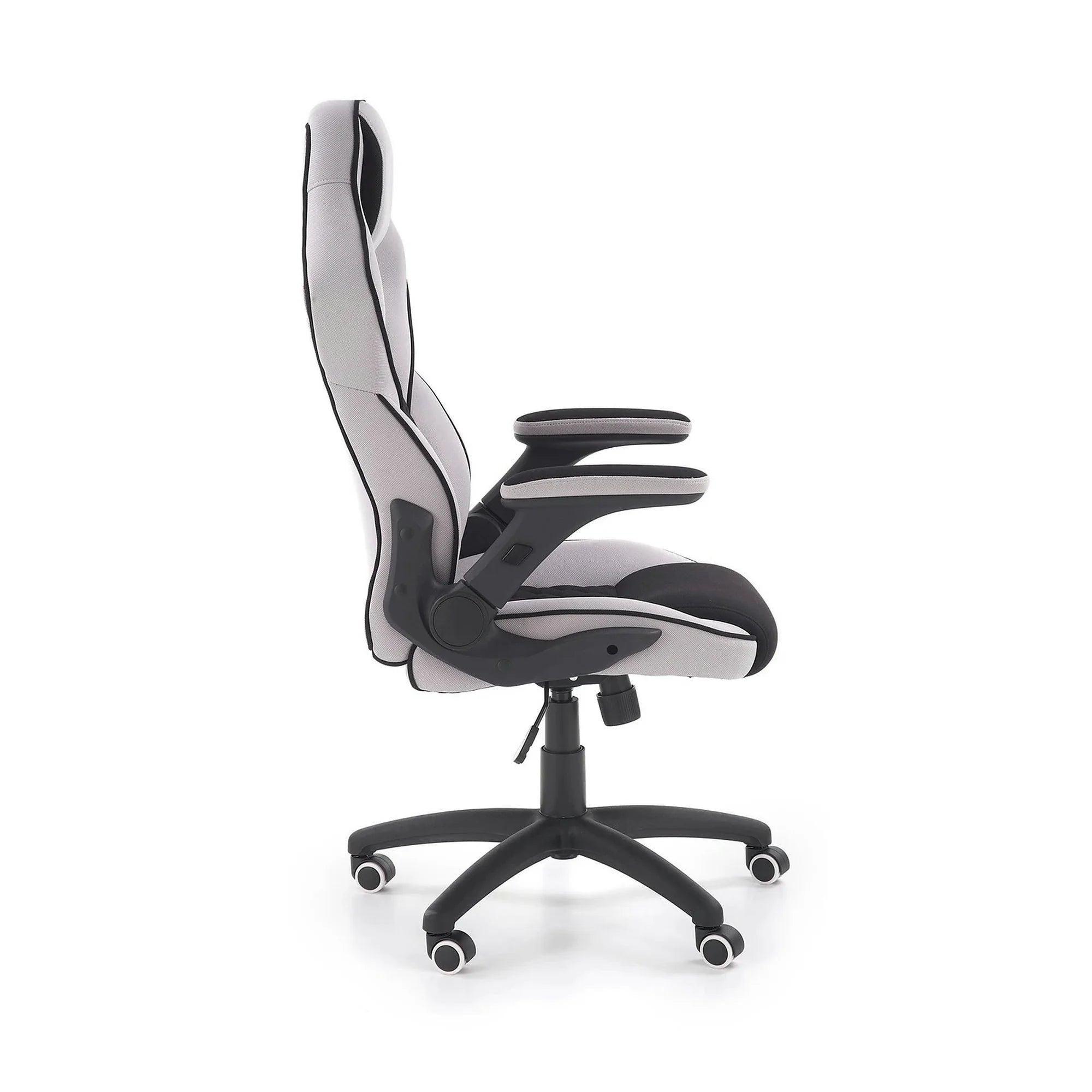 Scaun gaming SONIC, negru/gri, stofa, 69x70x115/124 cm