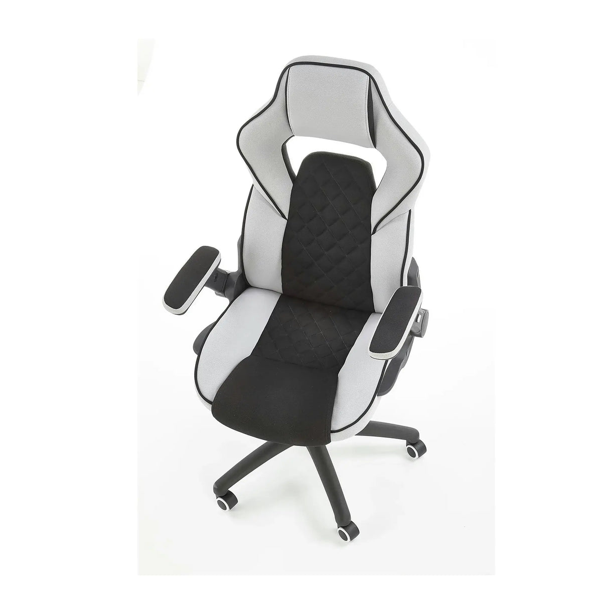 Scaun gaming SONIC, negru/gri, stofa, 69x70x115/124 cm