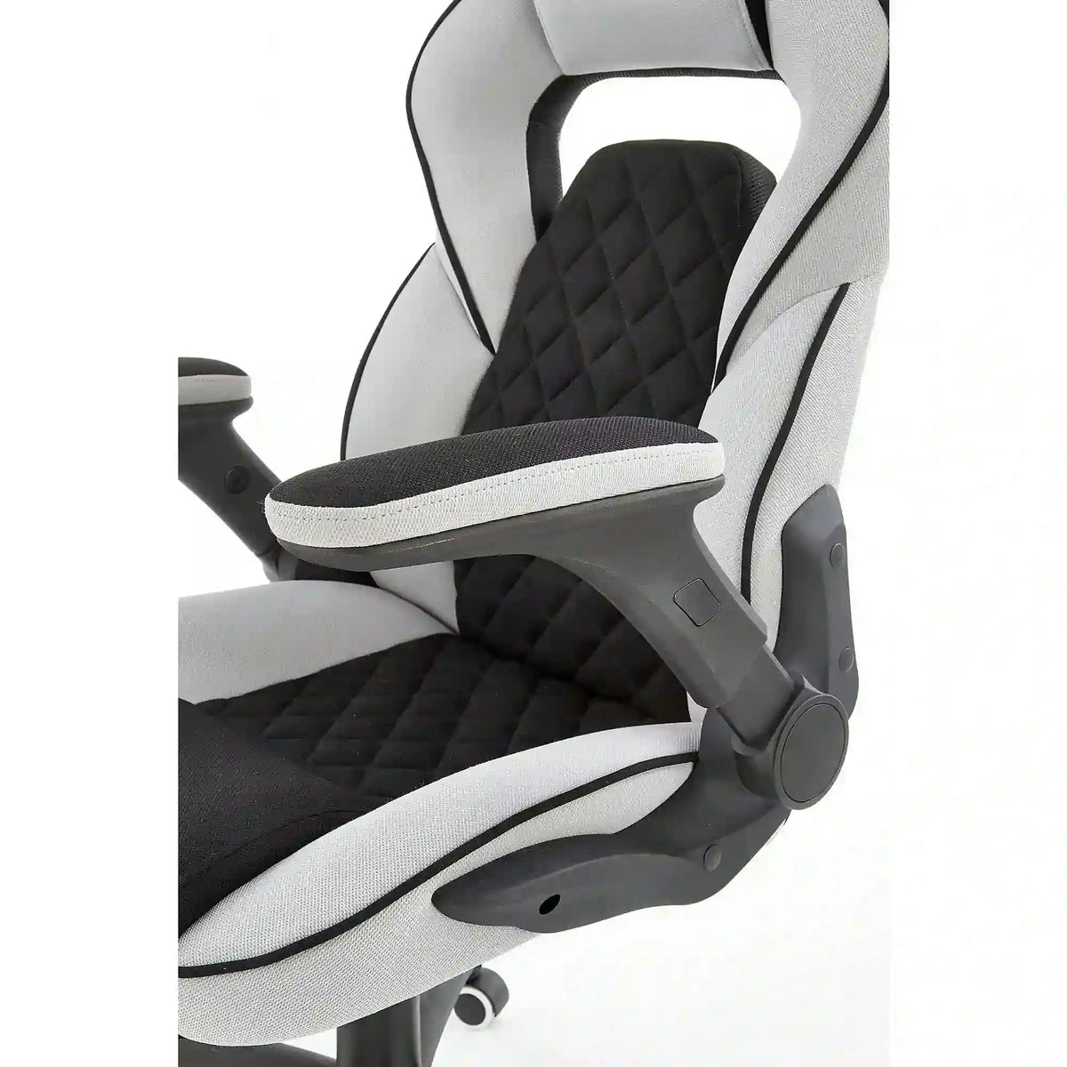 Scaun gaming SONIC, negru/gri, stofa, 69x70x115/124 cm
