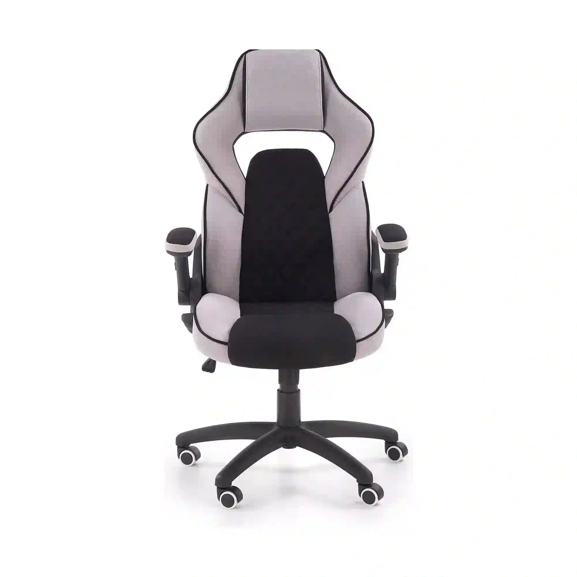 Scaun gaming SONIC, negru/gri, stofa, 69x70x115/124 cm
