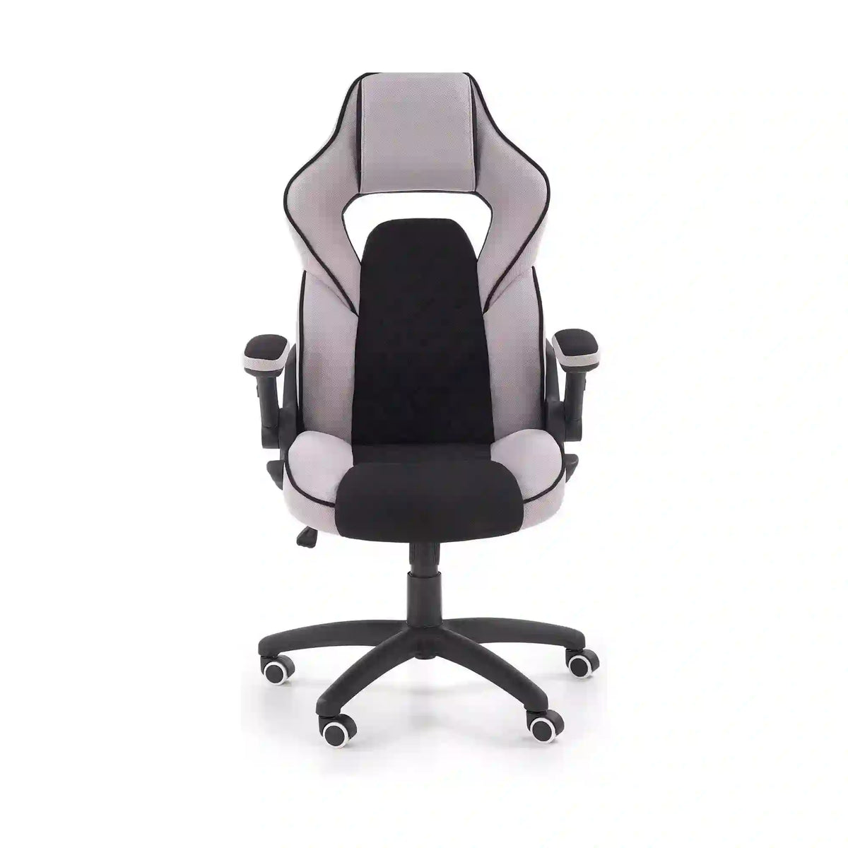 Scaun gaming SONIC, negru/gri, stofa, 69x70x115/124 cm