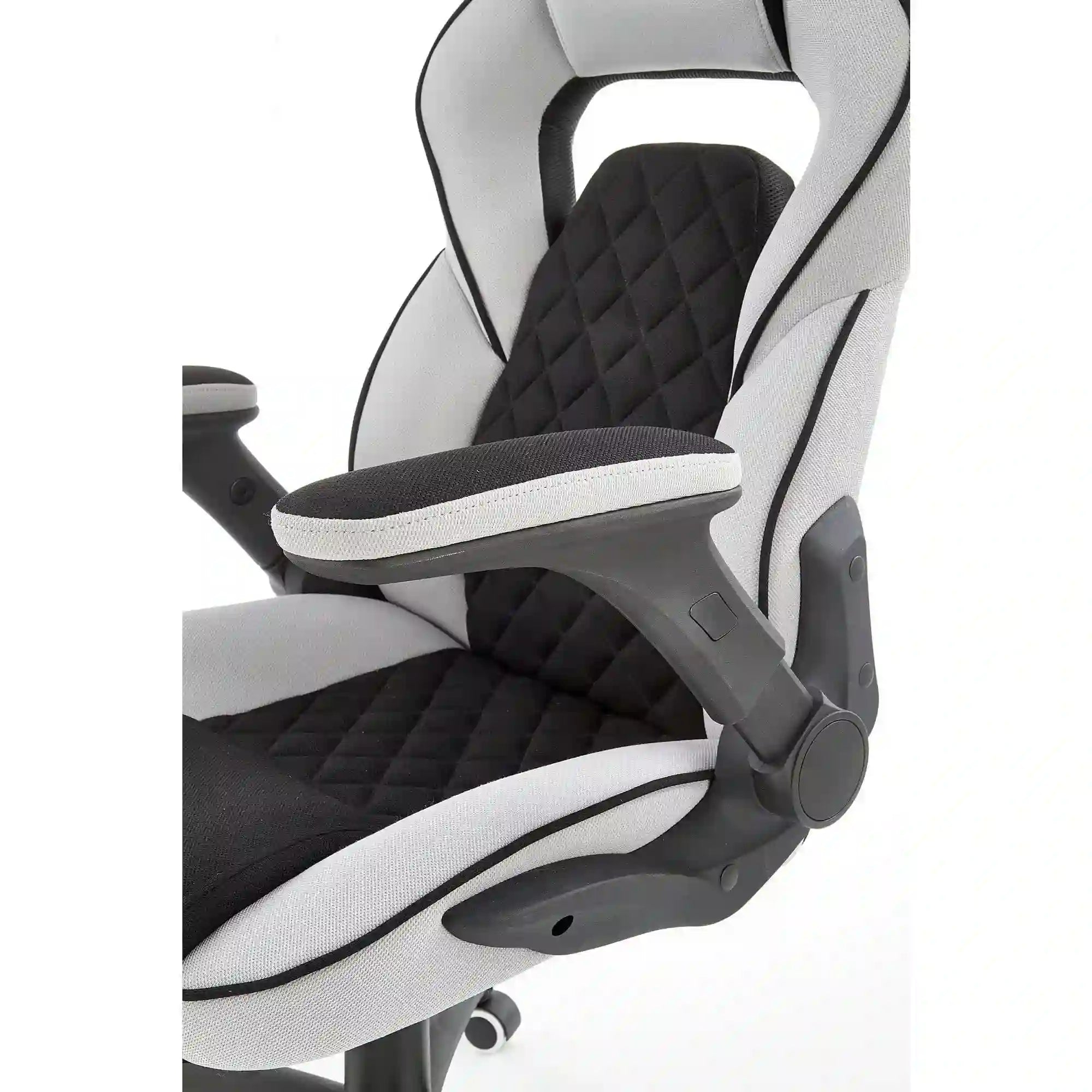 Scaun gaming SONIC, negru/gri, stofa, 69x70x115/124 cm