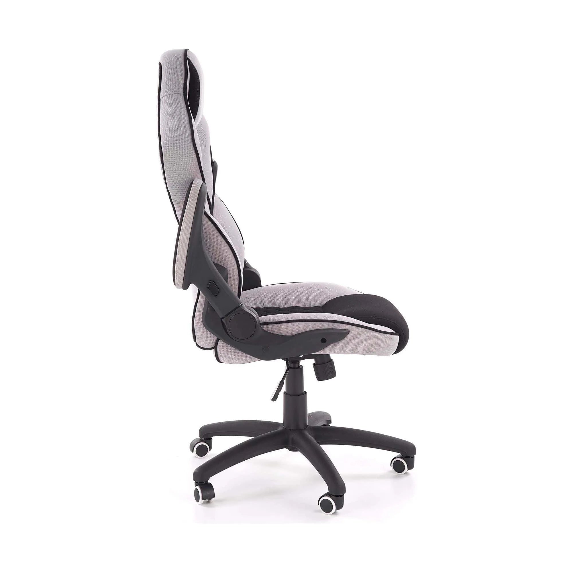 Scaun gaming SONIC, negru/gri, stofa, 69x70x115/124 cm