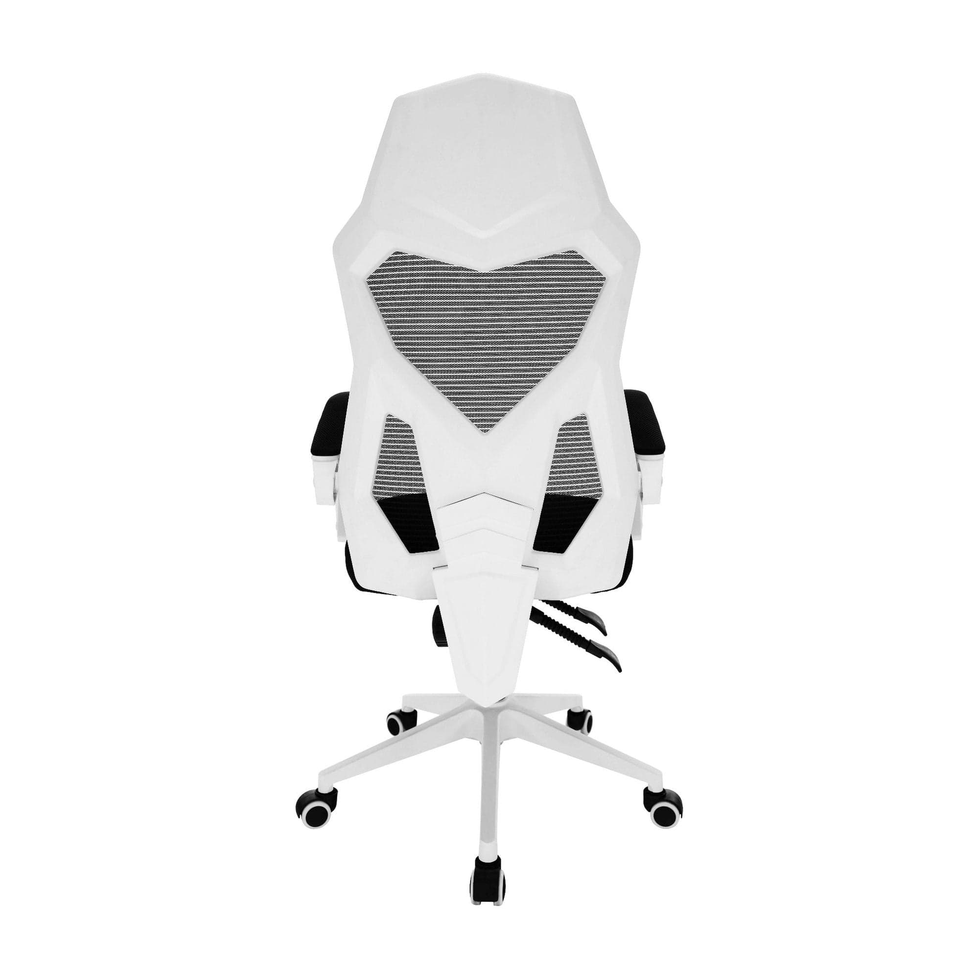 Scaun gaming YOKO, negru/alb, material textil/plastic, 60x65x113/123 cm