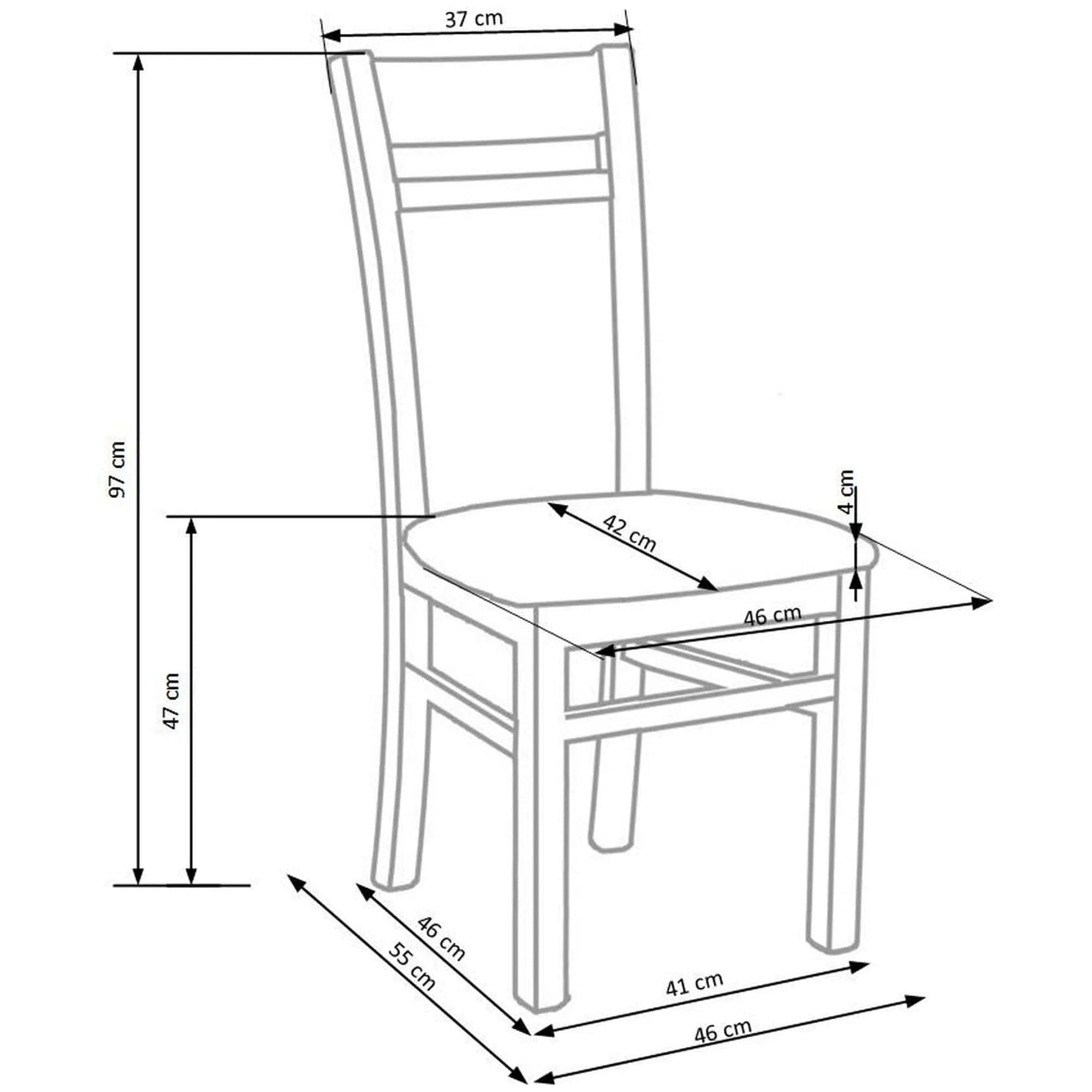 Scaun GERARD 2, gri/stejar honey, stofa clasica/lemn de fag, 44x55x97 cm