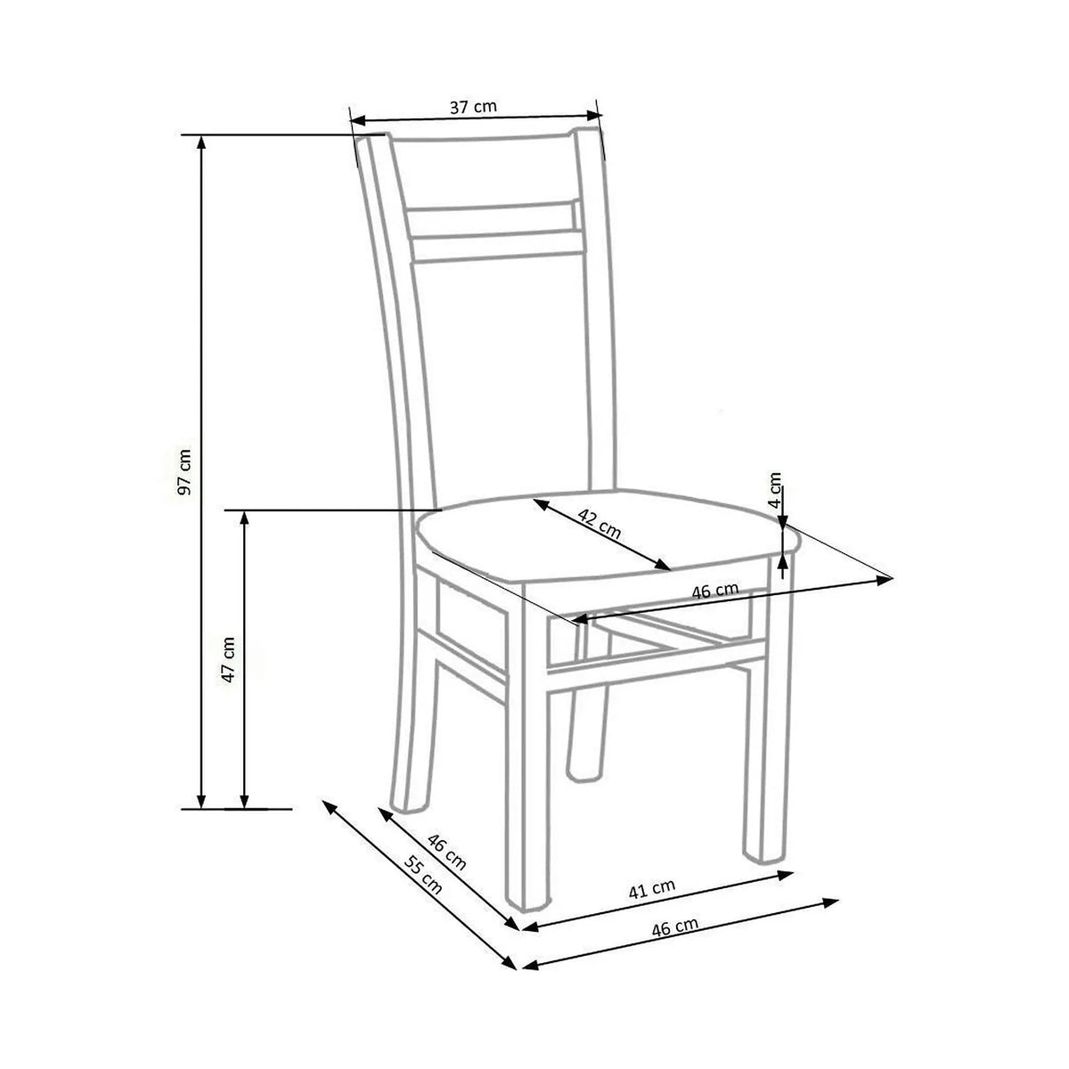 Scaun GERARD 2, gri/stejar sonoma, stofa clasica/lemn de fag, 44x55x97 cm