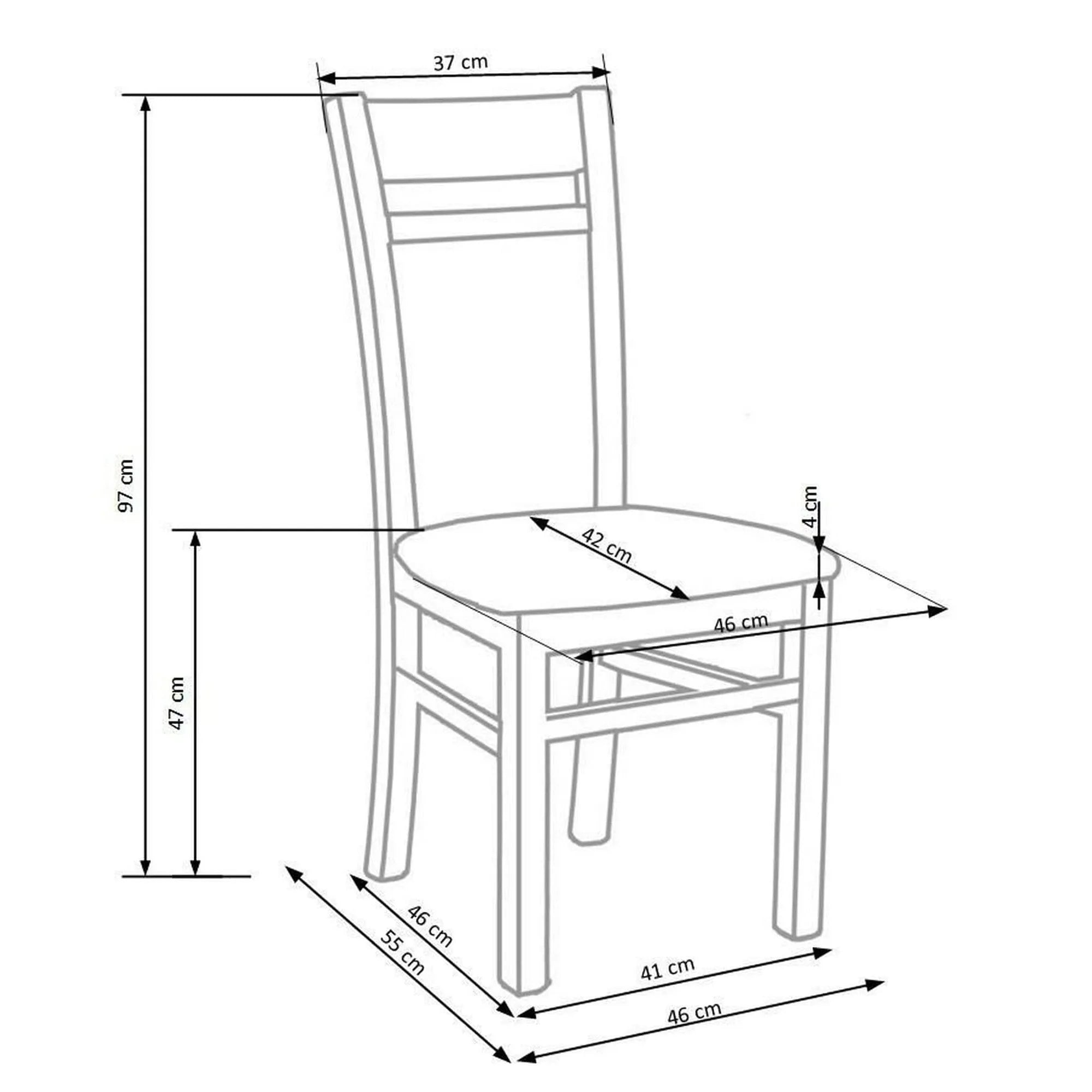 Scaun GERARD 2, gri/stejar sonoma, stofa clasica/lemn de fag, 44x55x97 cm