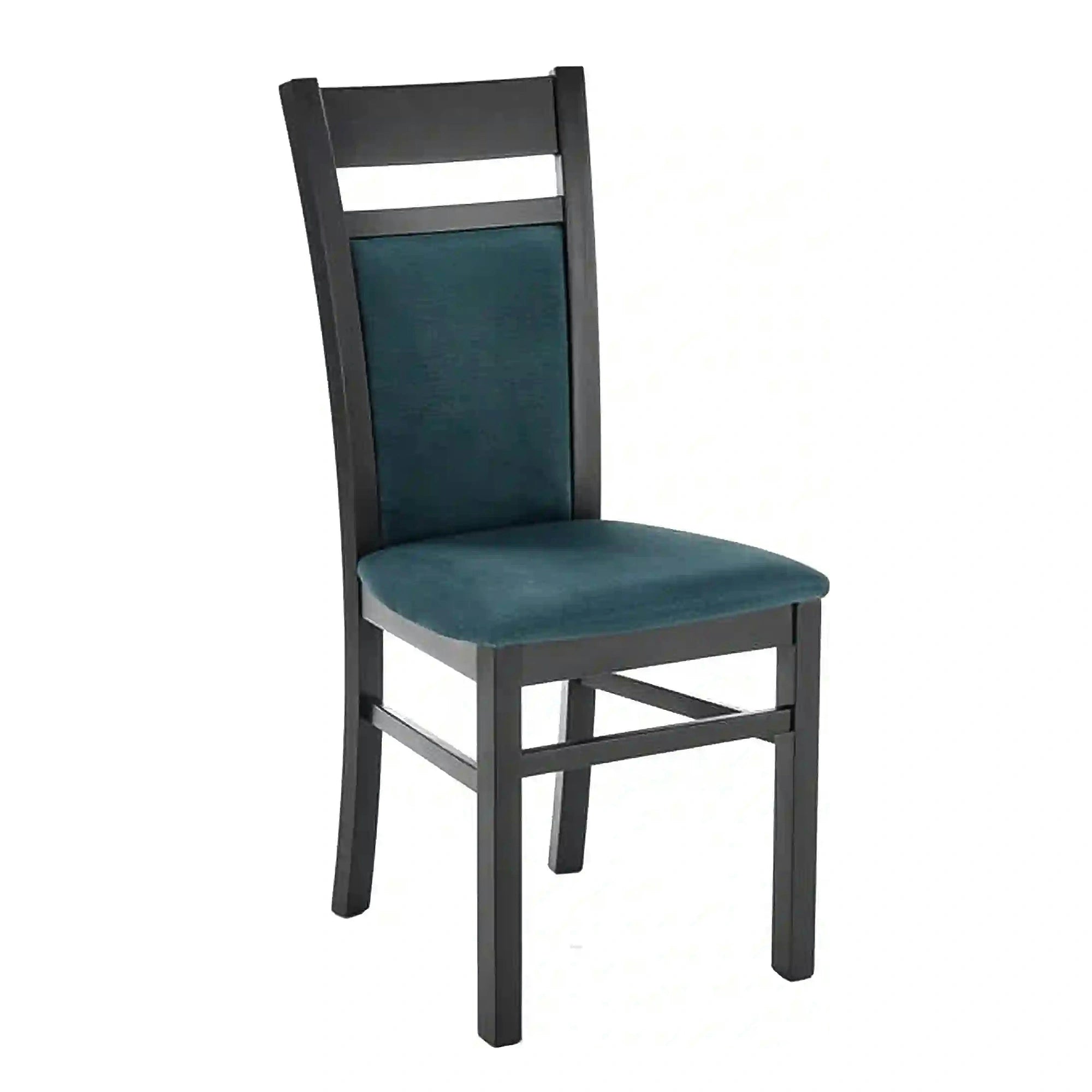 Scaun Gerard 2, negru/verde, stofa catifelata/lemn de fag, 44x55x97 cm