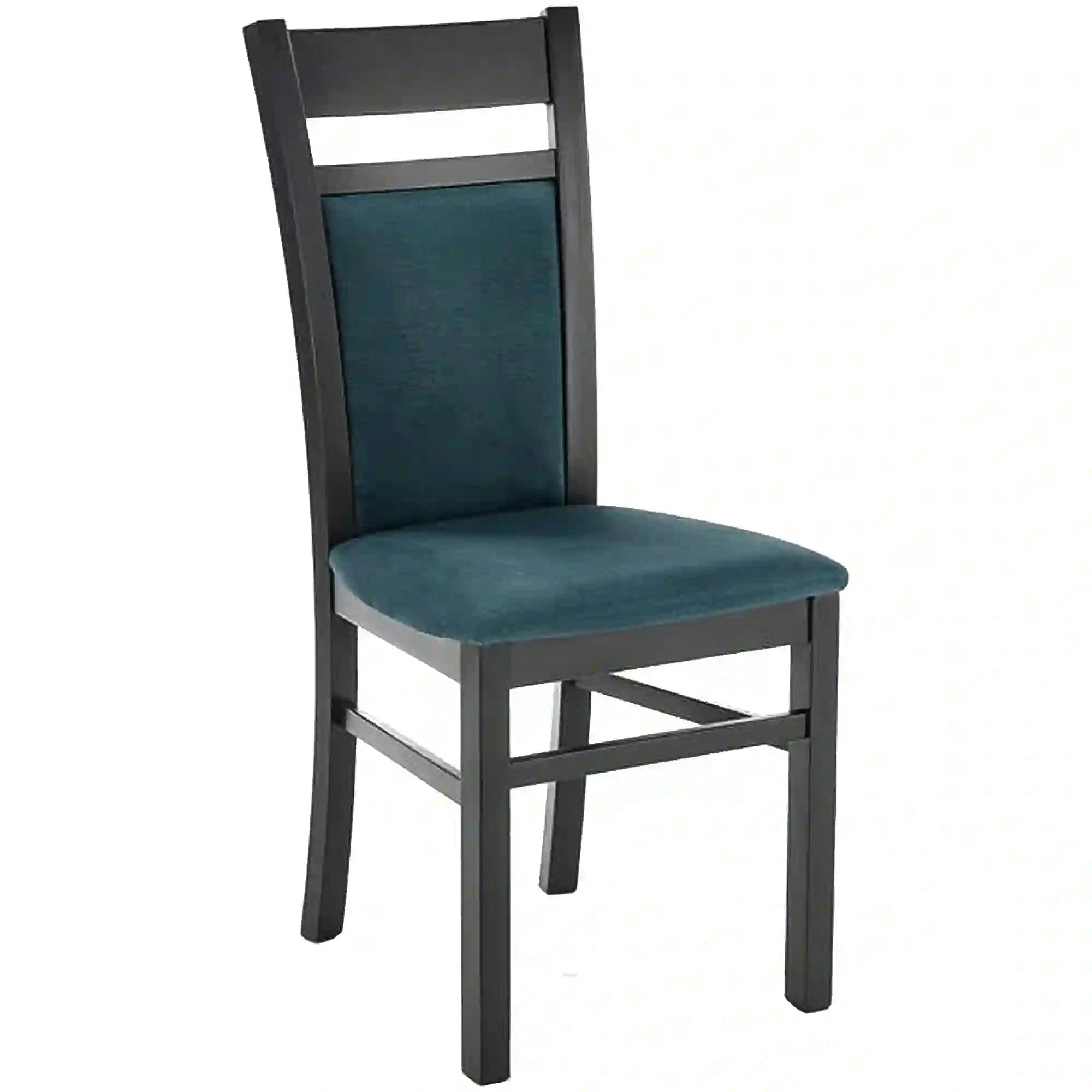 Scaun Gerard 2, negru/verde, stofa catifelata/lemn de fag, 44x55x97 cm
