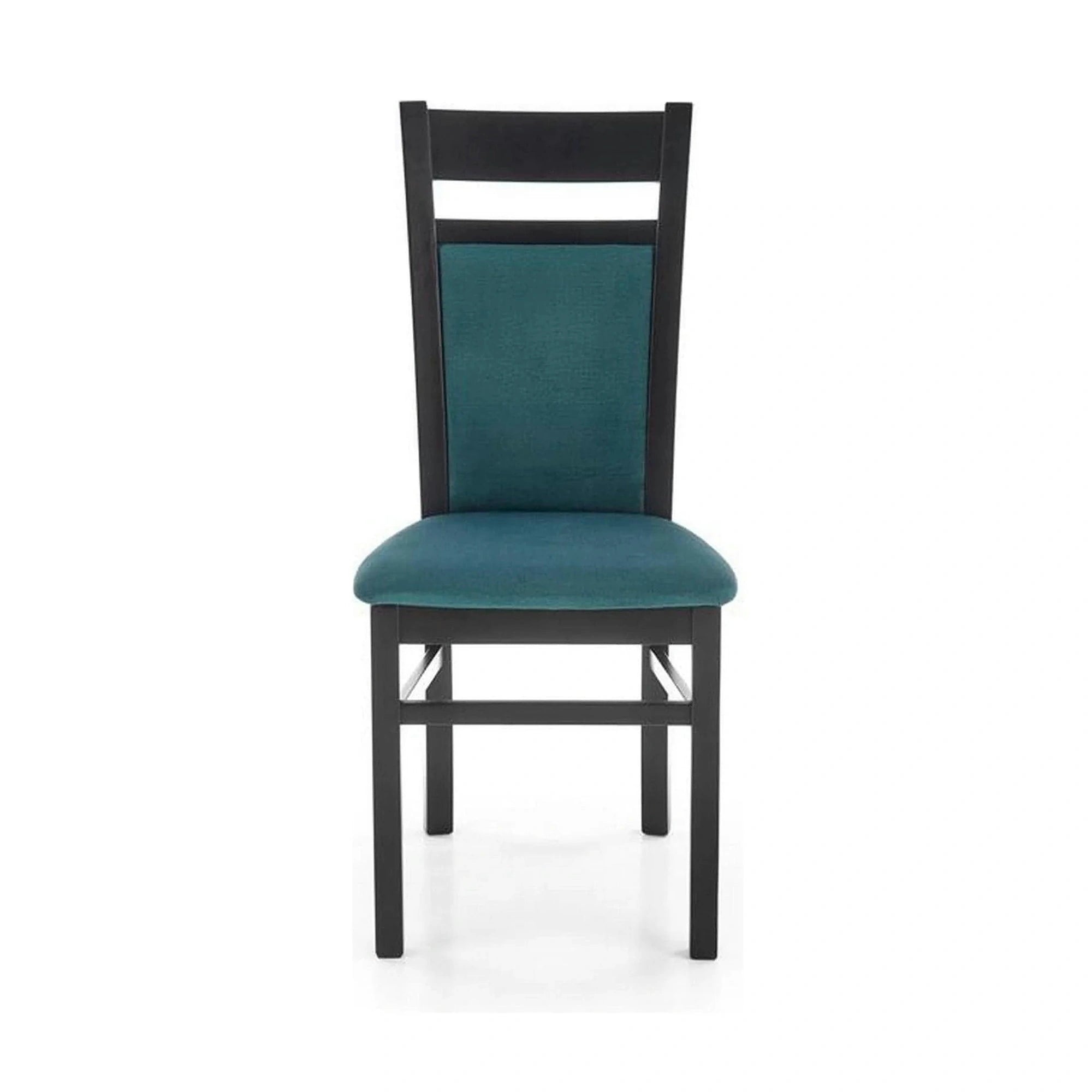 Scaun Gerard 2, negru/verde, stofa catifelata/lemn de fag, 44x55x97 cm