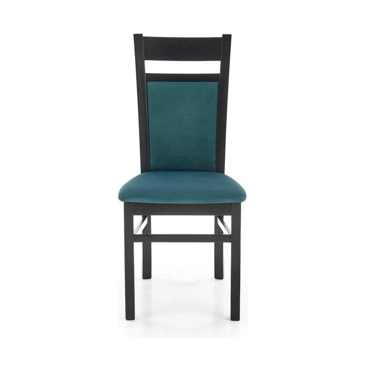 Scaun Gerard 2, negru/verde, stofa catifelata/lemn de fag, 44x55x97 cm