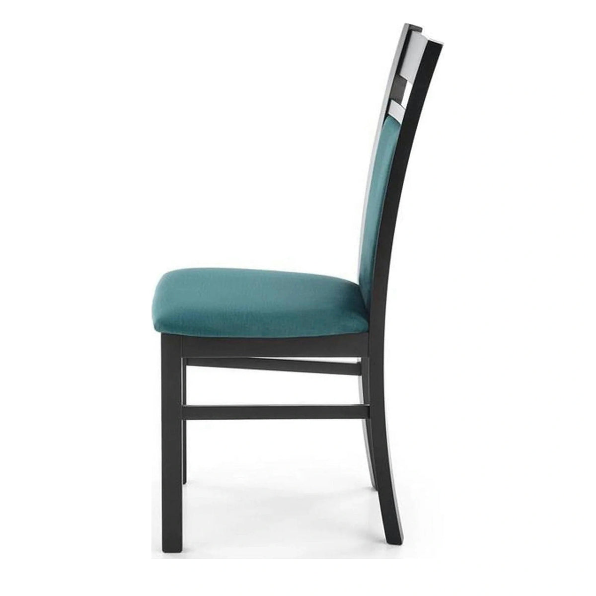 Scaun Gerard 2, negru/verde, stofa catifelata/lemn de fag, 44x55x97 cm