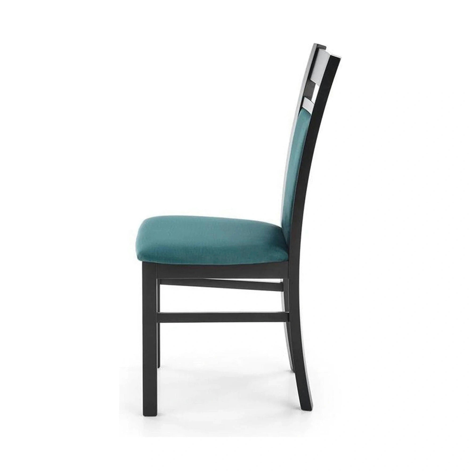 Scaun Gerard 2, negru/verde, stofa catifelata/lemn de fag, 44x55x97 cm