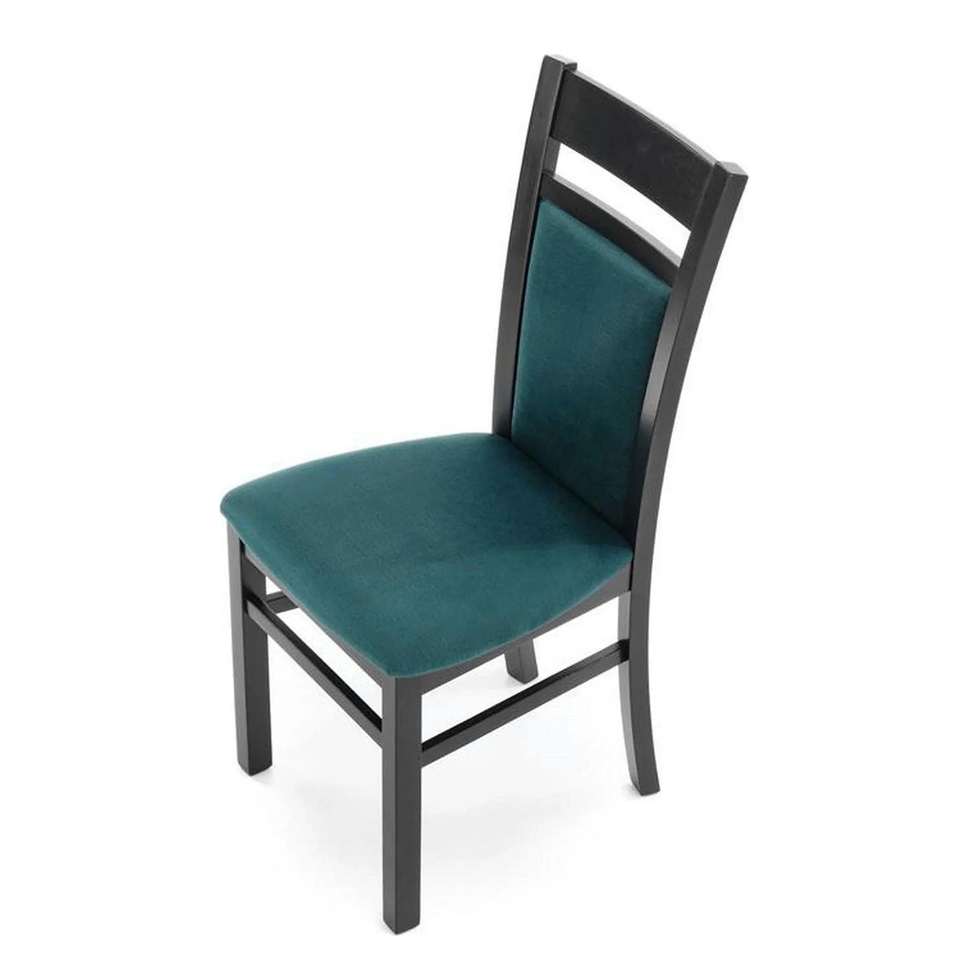 Scaun Gerard 2, negru/verde, stofa catifelata/lemn de fag, 44x55x97 cm
