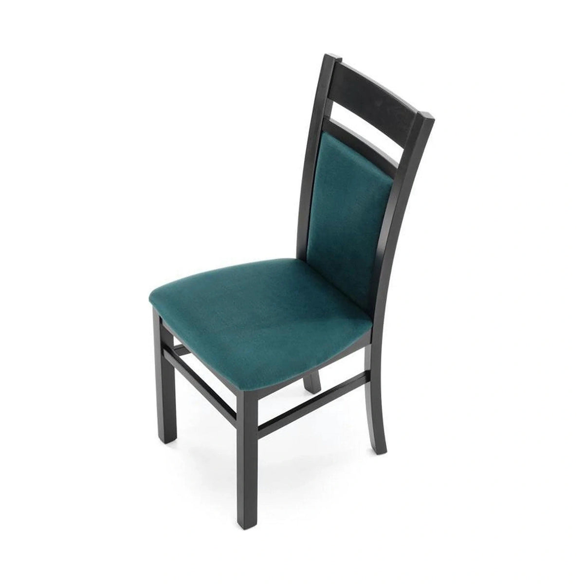 Scaun Gerard 2, negru/verde, stofa catifelata/lemn de fag, 44x55x97 cm