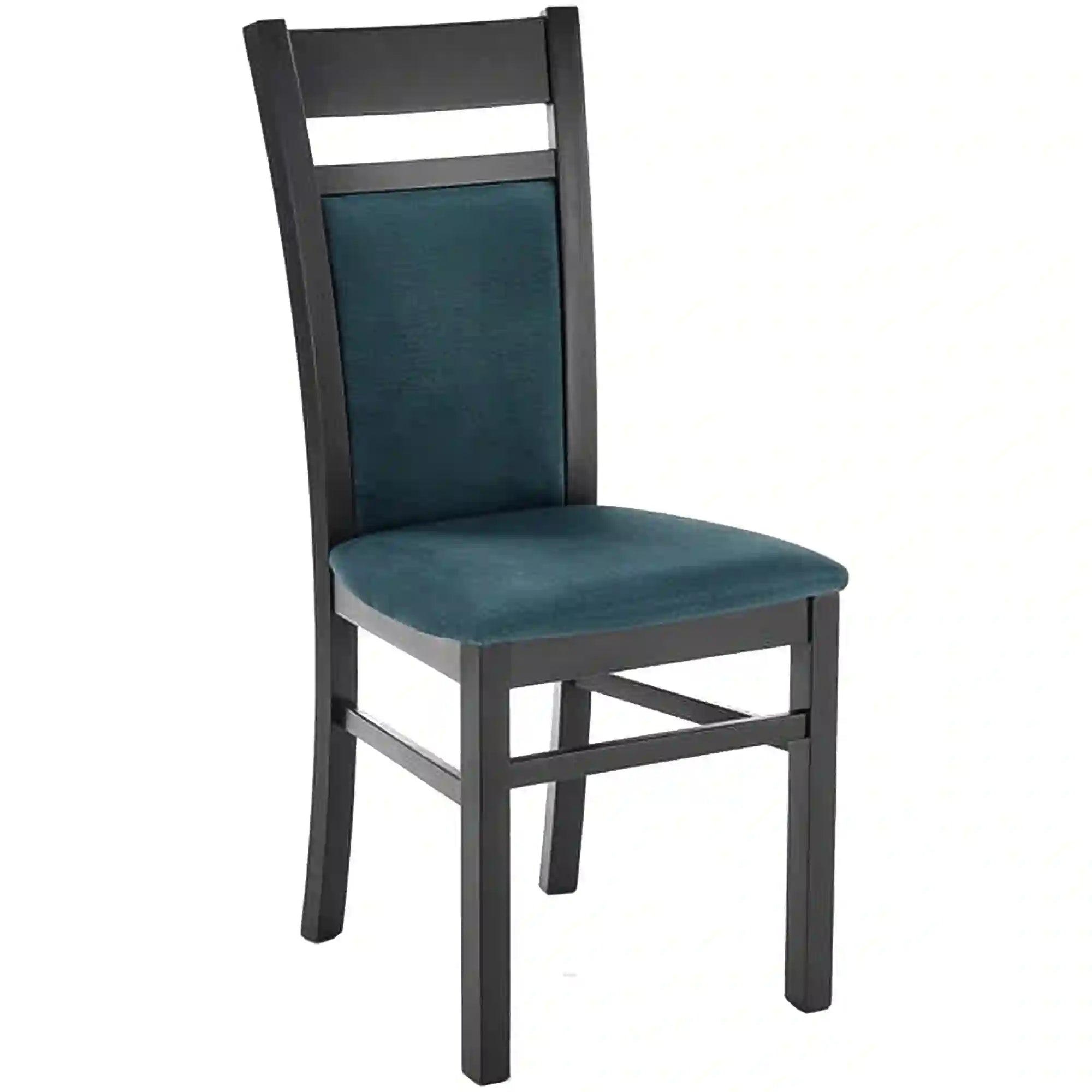 Scaun Gerard 2, negru/verde, stofa catifelata/lemn de fag, 44x55x97 cm