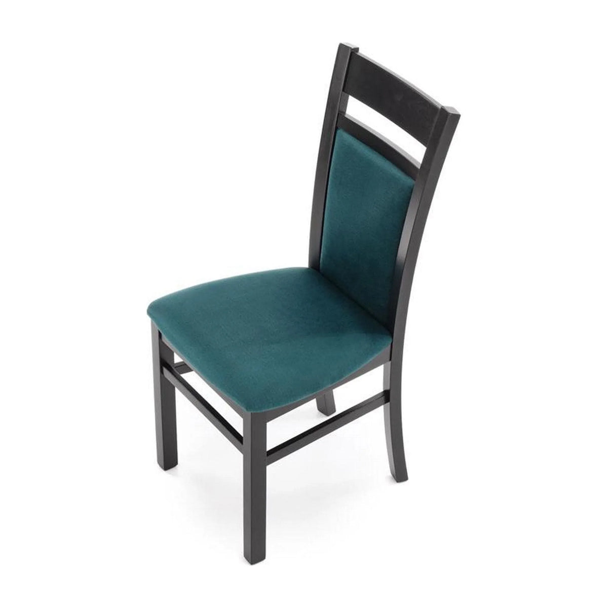 Scaun Gerard 2, negru/verde, stofa catifelata/lemn de fag, 44x55x97 cm