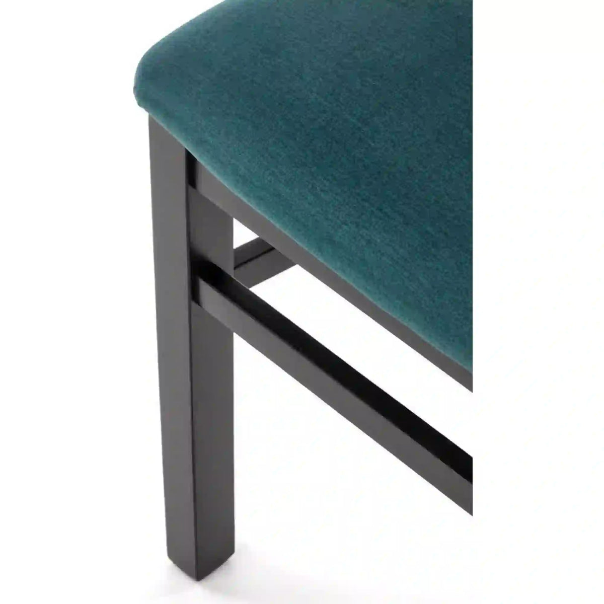 Scaun Gerard 2, negru/verde, stofa catifelata/lemn de fag, 44x55x97 cm