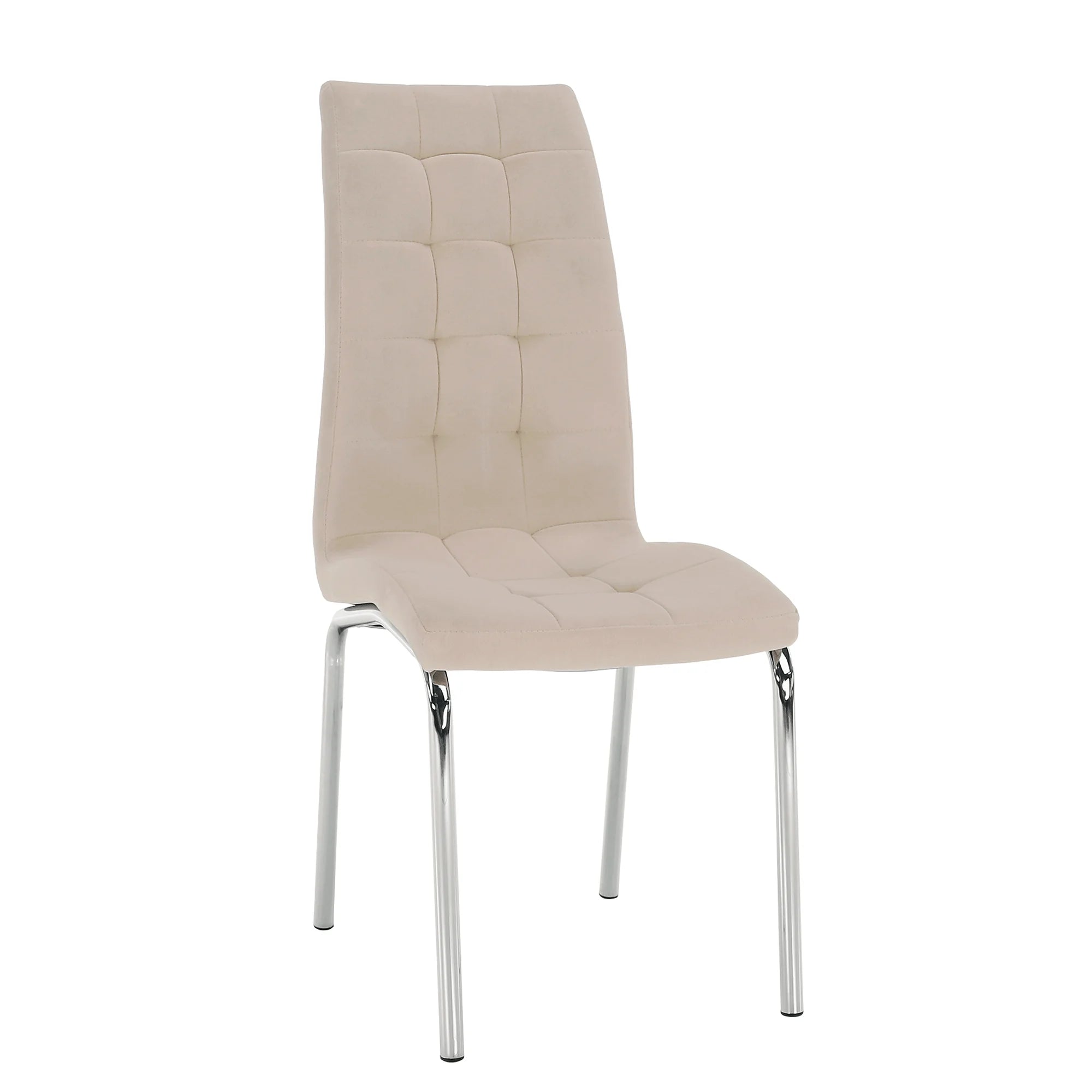 Scaun GERDA NEW, bej, stofa clasica/metal, 42x58x103 cm