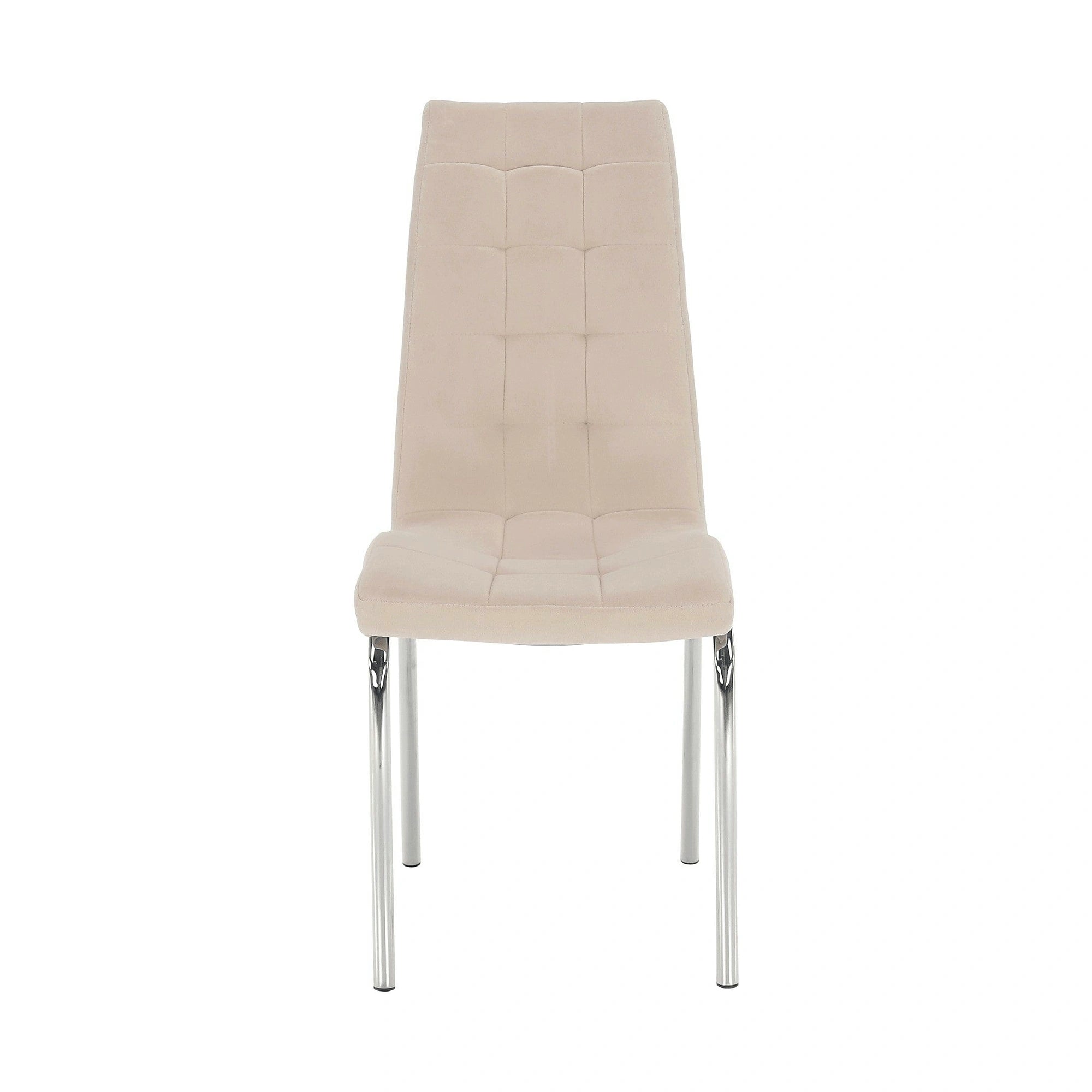 Scaun GERDA NEW, bej, stofa clasica/metal, 42x58x103 cm