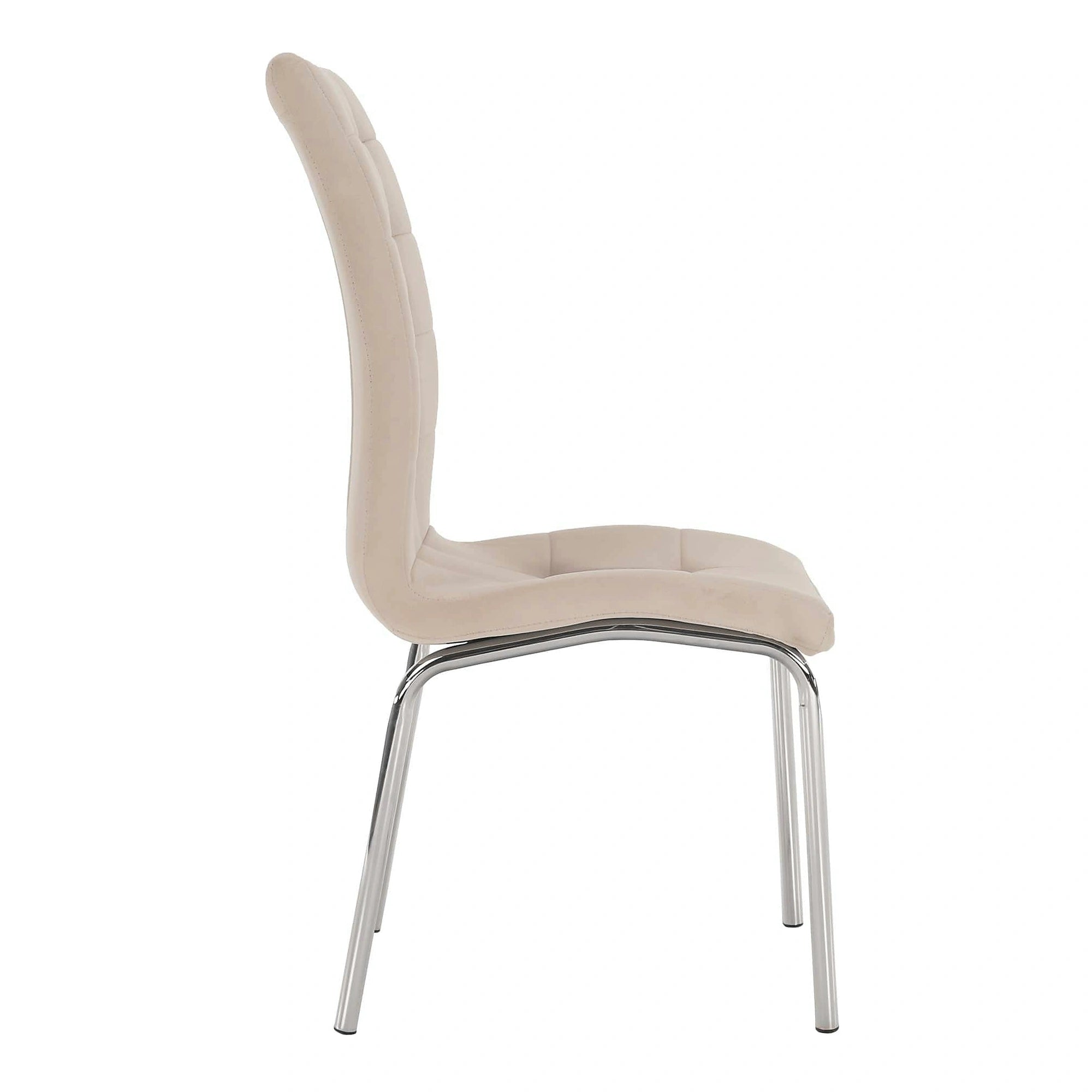 Scaun GERDA NEW, bej, stofa clasica/metal, 42x58x103 cm