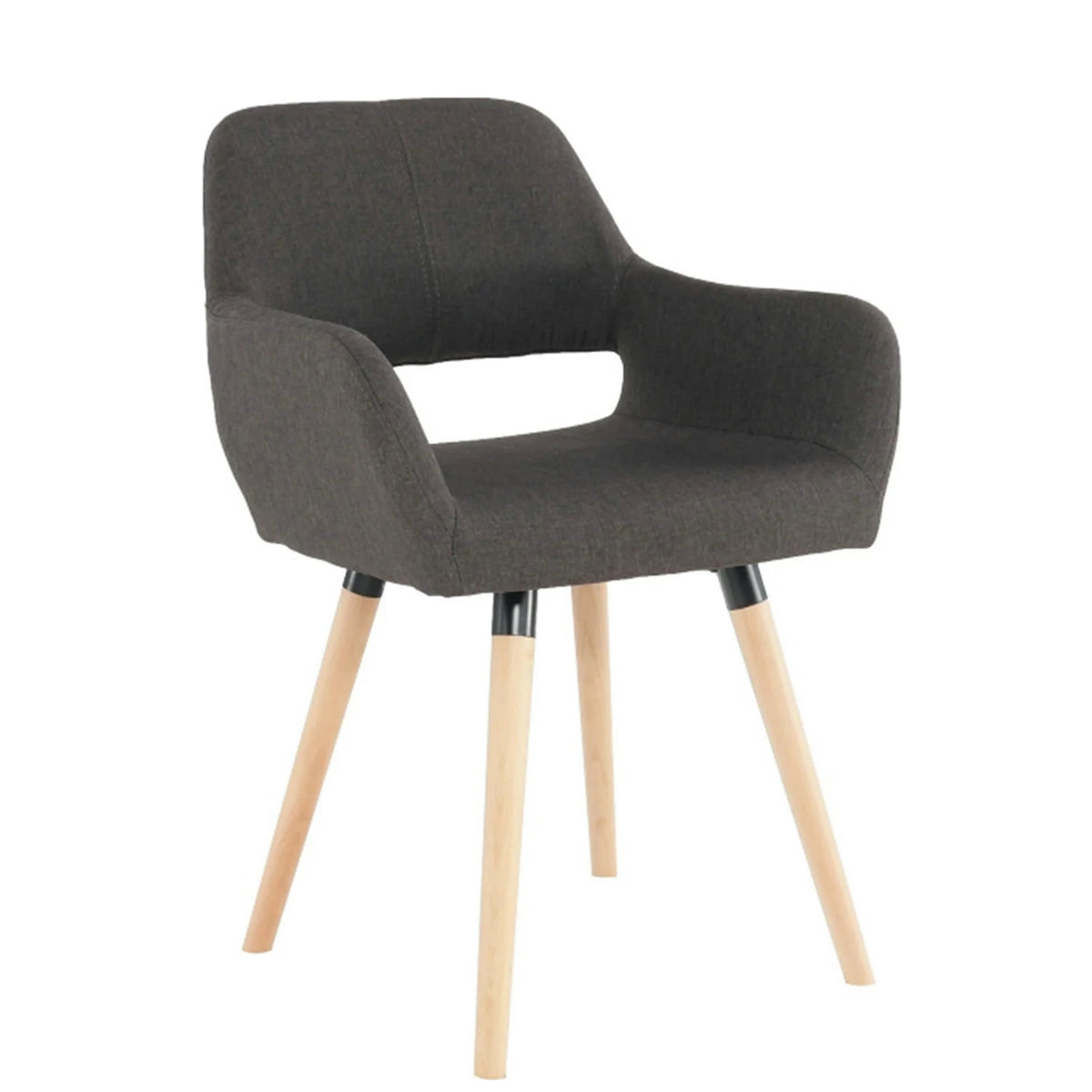 Scaun GODRIC, maro inchis, stofa clasica/lemn, 56x57x78 cm