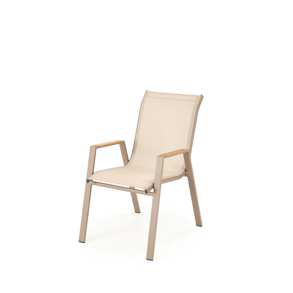 Scaun gradina HOVER, bej/cappuccino, plasa/metal, 54x73x90 cm