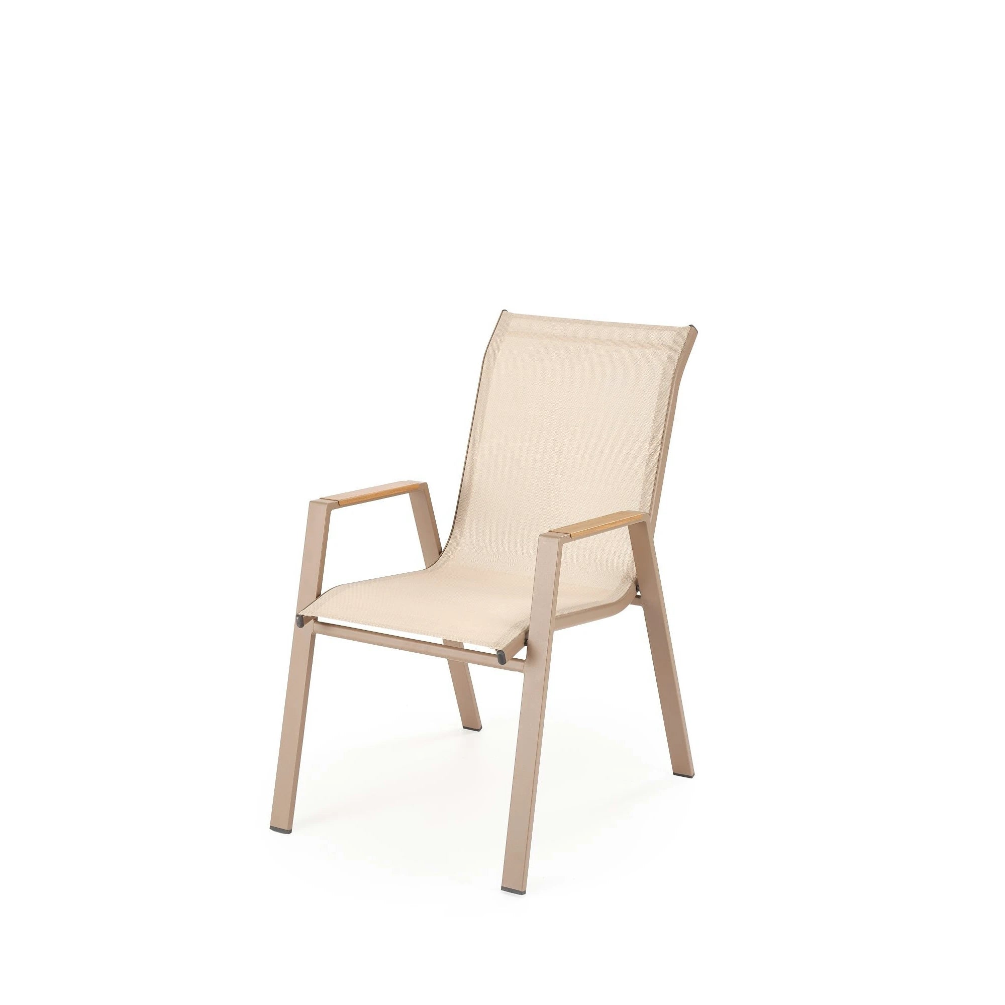 Scaun gradina HOVER, bej/cappuccino, plasa/metal, 54x73x90 cm