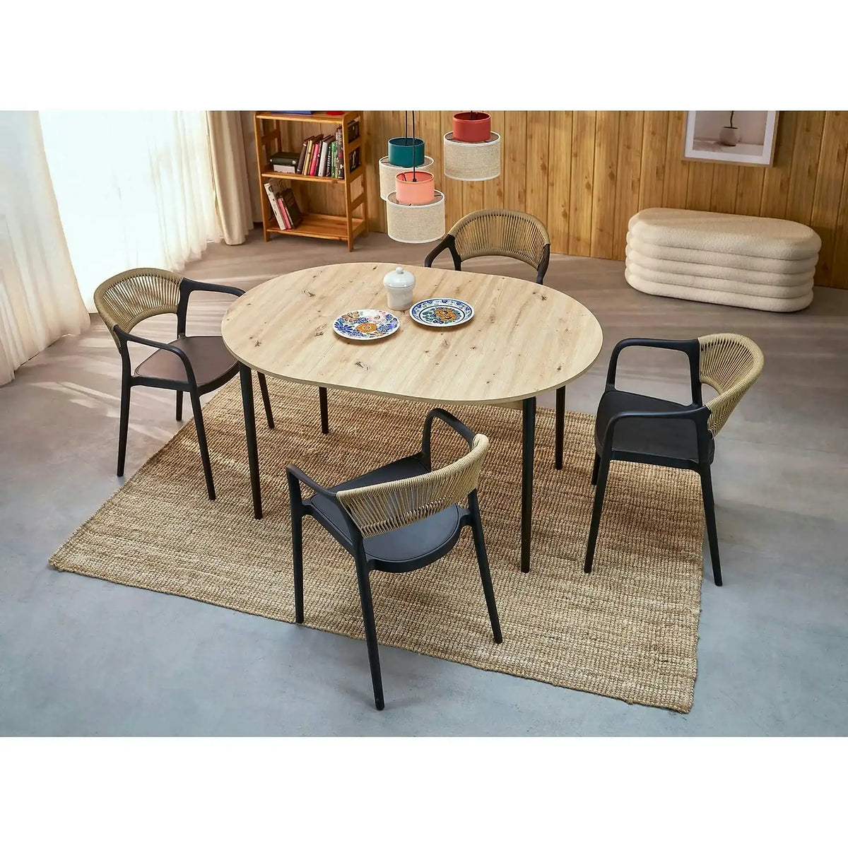 Scaun gradina K582, negru, polipropilena, 56x55x78 cm