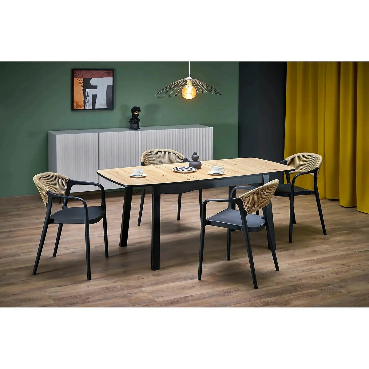 Scaun gradina K582, negru, polipropilena, 56x55x78 cm