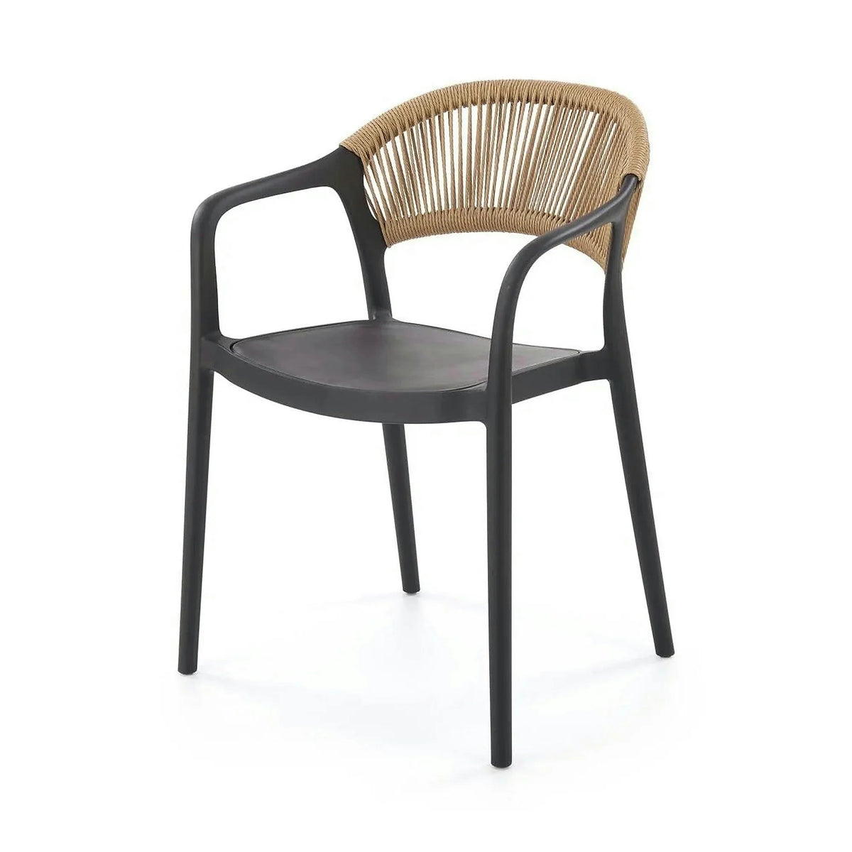 Scaun gradina K582, negru, polipropilena, 56x55x78 cm