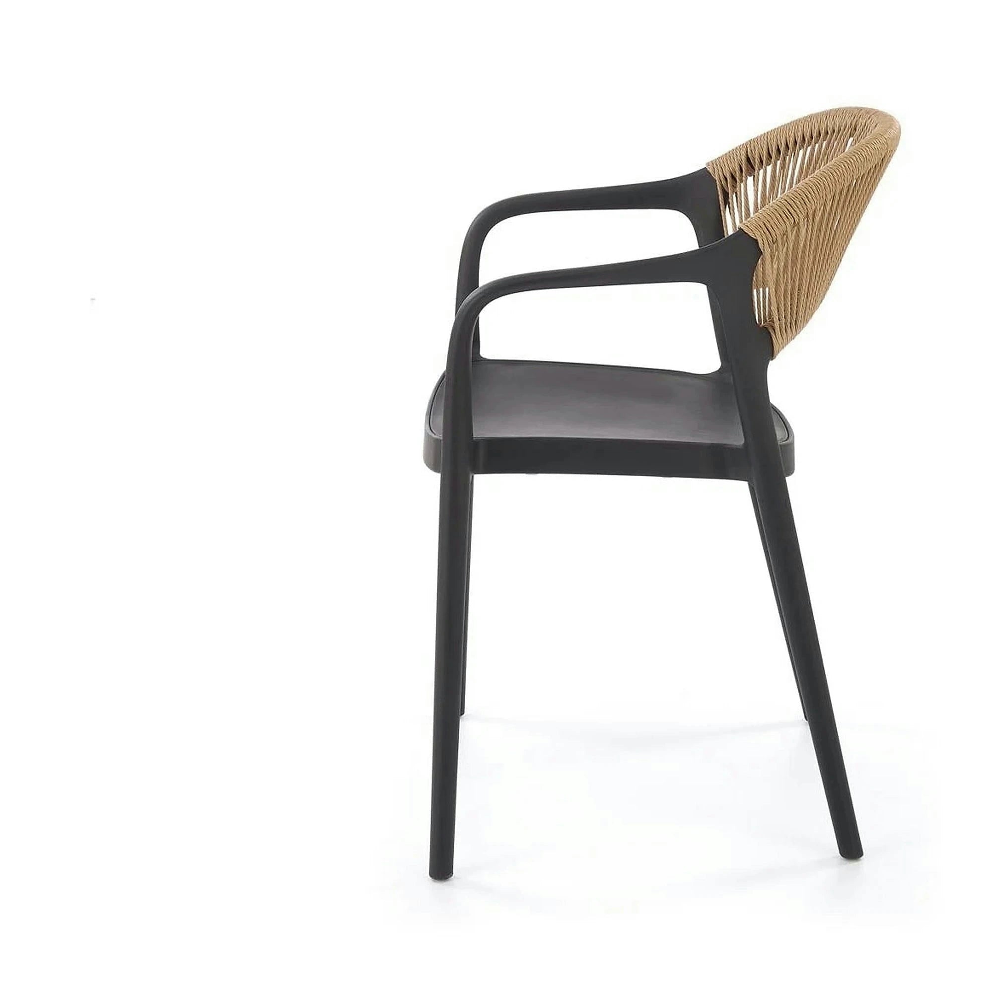 Scaun gradina K582, negru, polipropilena, 56x55x78 cm