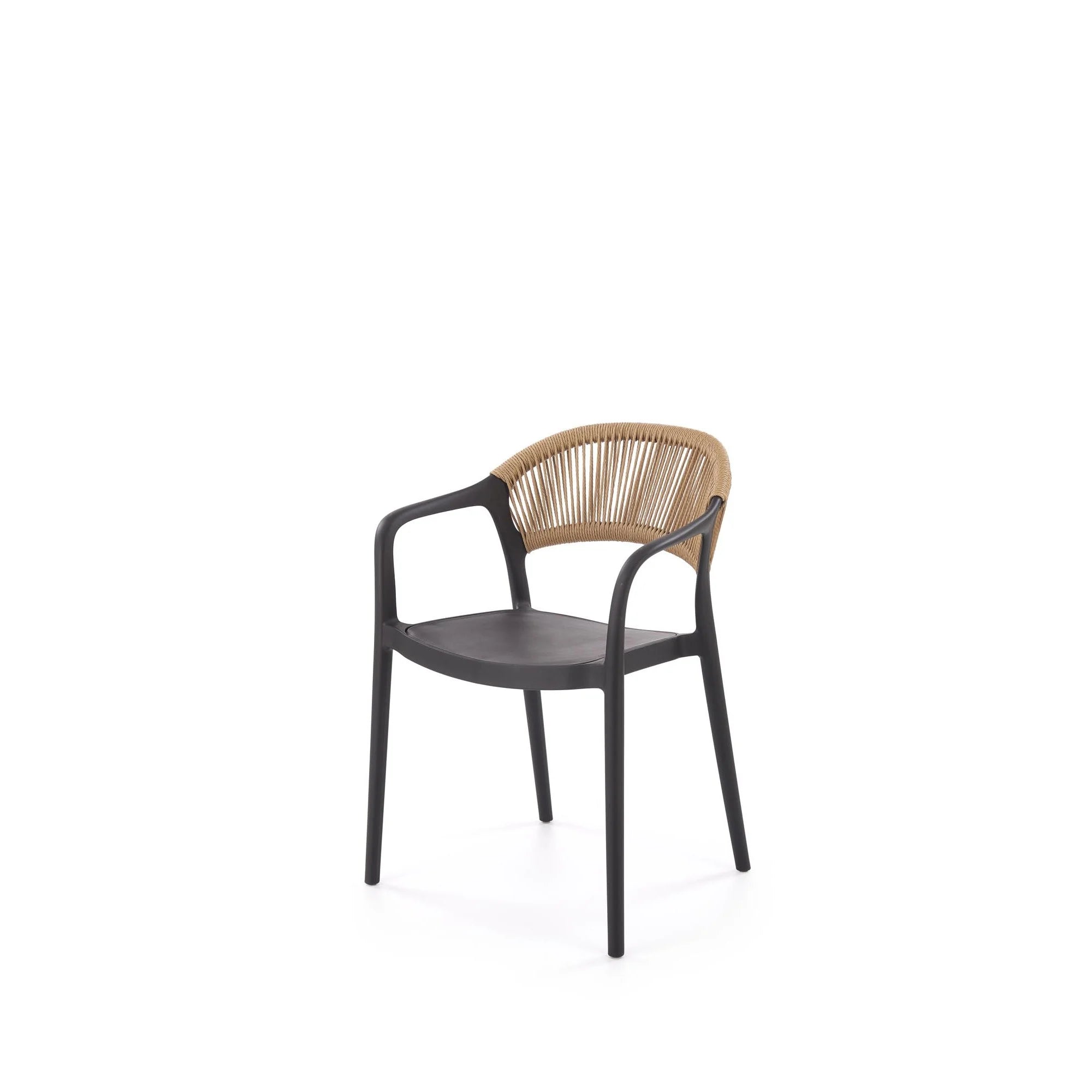 Scaun gradina K582, negru, polipropilena, 56x55x78 cm
