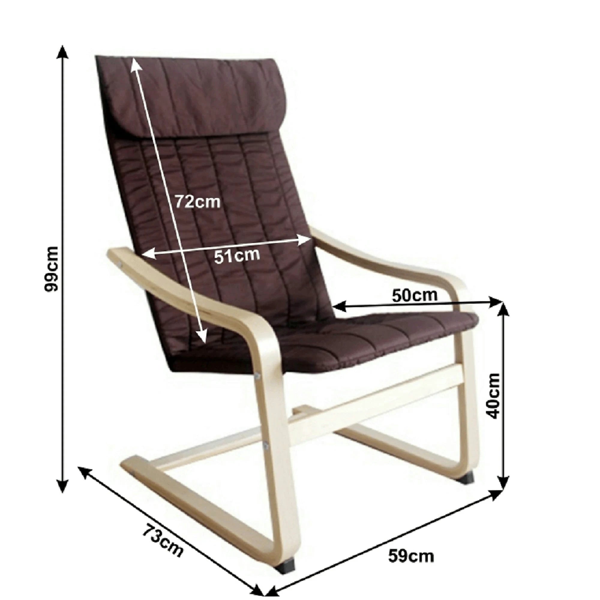 Scaun gradina TORSTEN, maro/bej, material sintetic/lemn de mesteacan, 59x73x99 cm